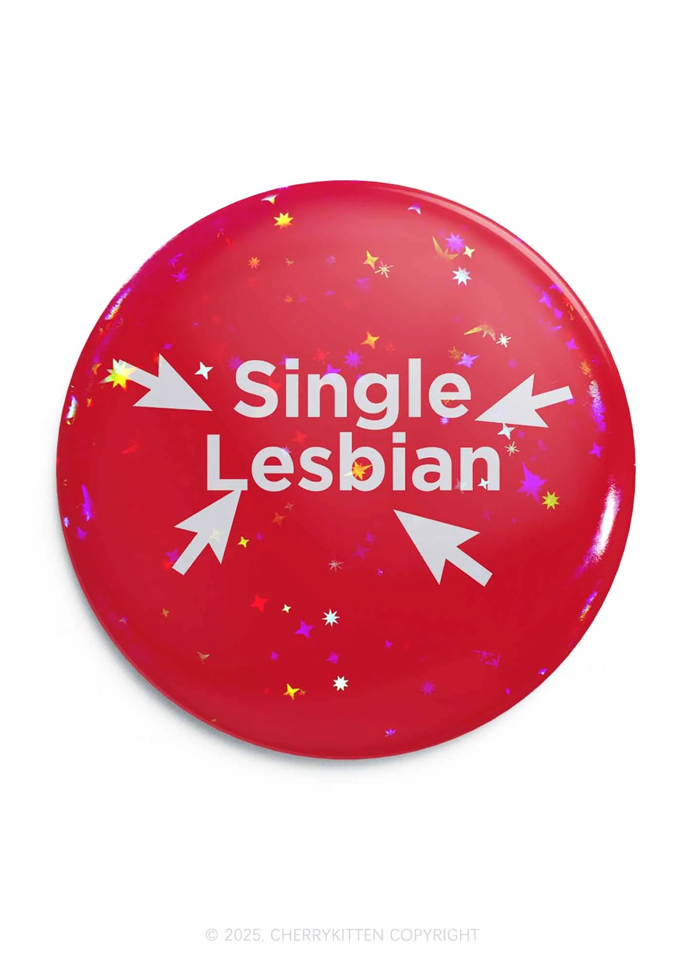 Single Lesbian Pride 1Pc Y2K Pin Badge Cherrykitten - Image 4