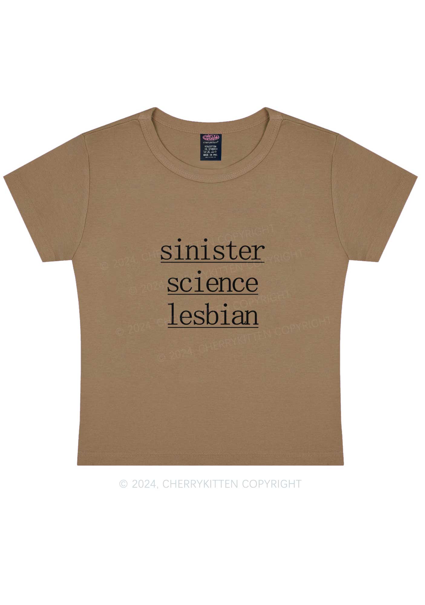 Sinister Science Lesbian Y2K Baby Tee Cherrykitten - Image 11
