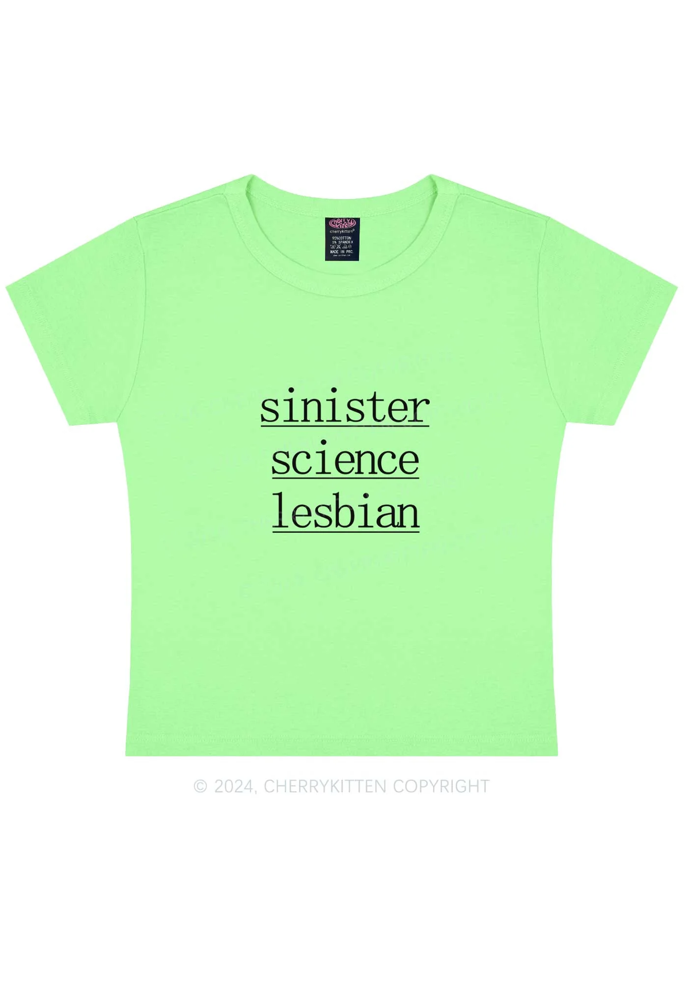 Sinister Science Lesbian Y2K Baby Tee Cherrykitten - Image 12