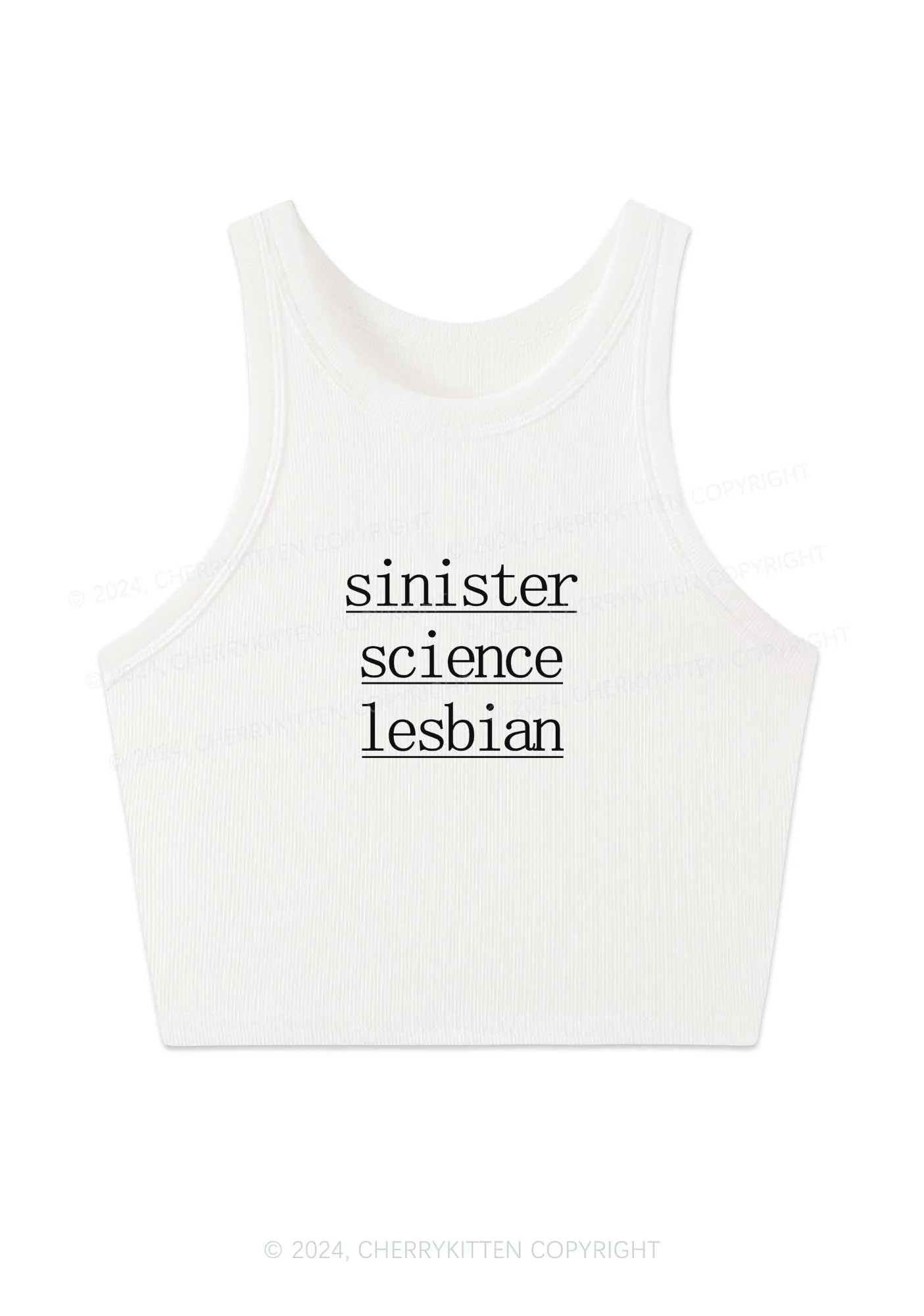 Sinister Science Lesbian Y2K Crop Tank Top Cherrykitten - Image 2