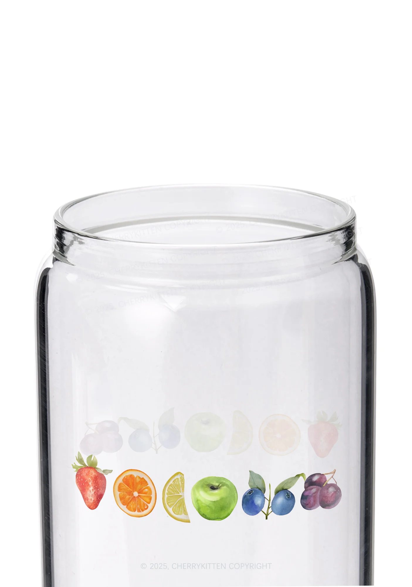 Six Fruity Pride Y2K Printed Glass Cup Cherrykitten - Image 2