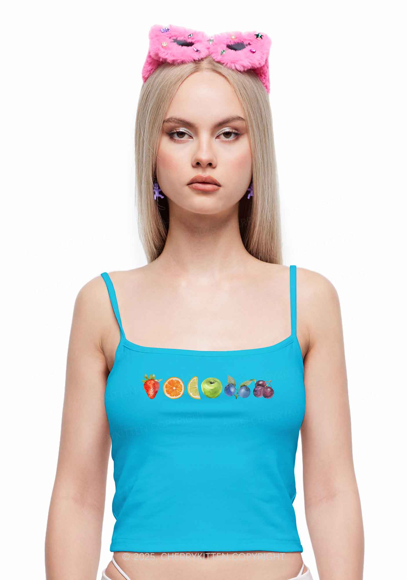 Six Fruity Pride Y2K Spaghetti Strap Cami Cherrykitten - Image 2