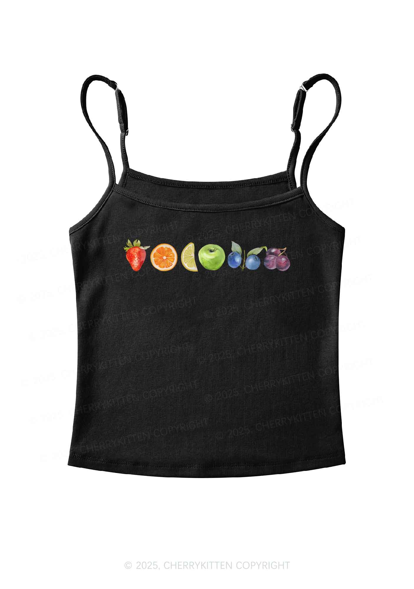 Six Fruity Pride Y2K Spaghetti Strap Cami Cherrykitten - Image 3