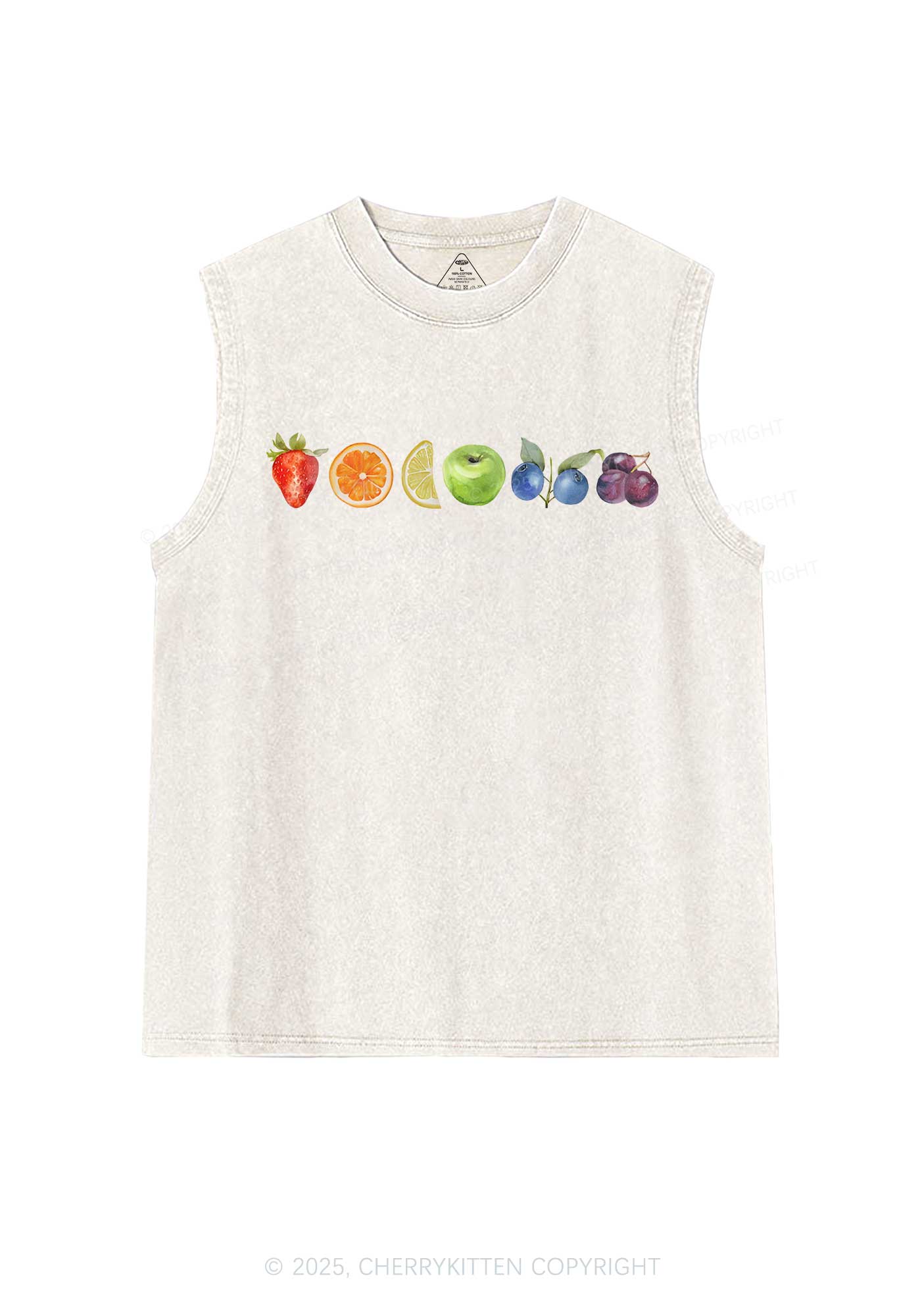 Six Fruity Pride Y2K Washed Muscle Tank Cherrykitten - Image 4