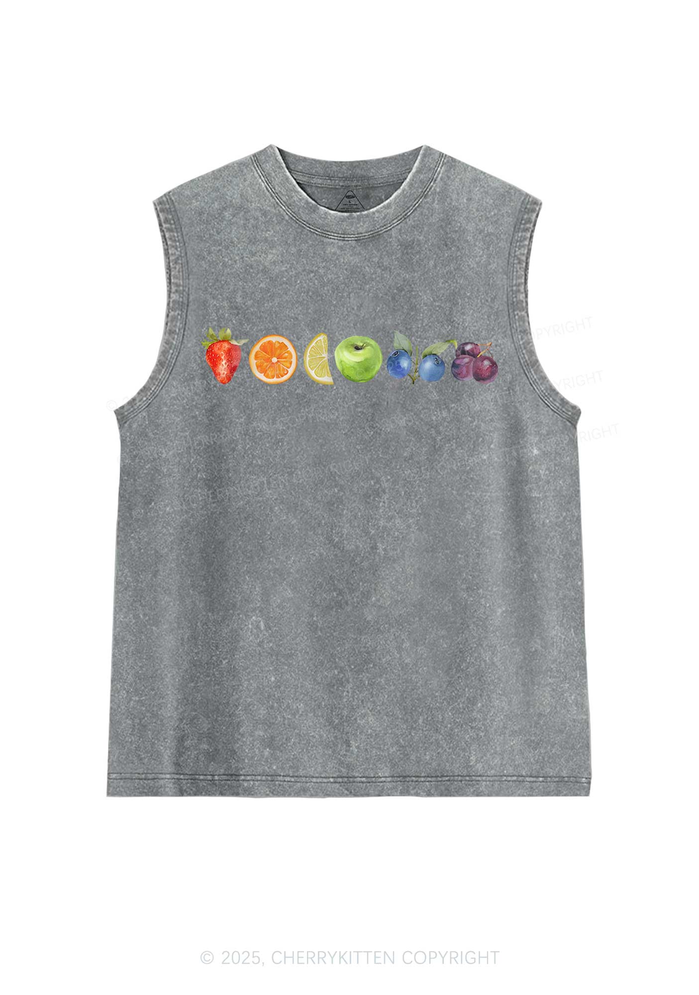 Six Fruity Pride Y2K Washed Muscle Tank Cherrykitten - Image 5