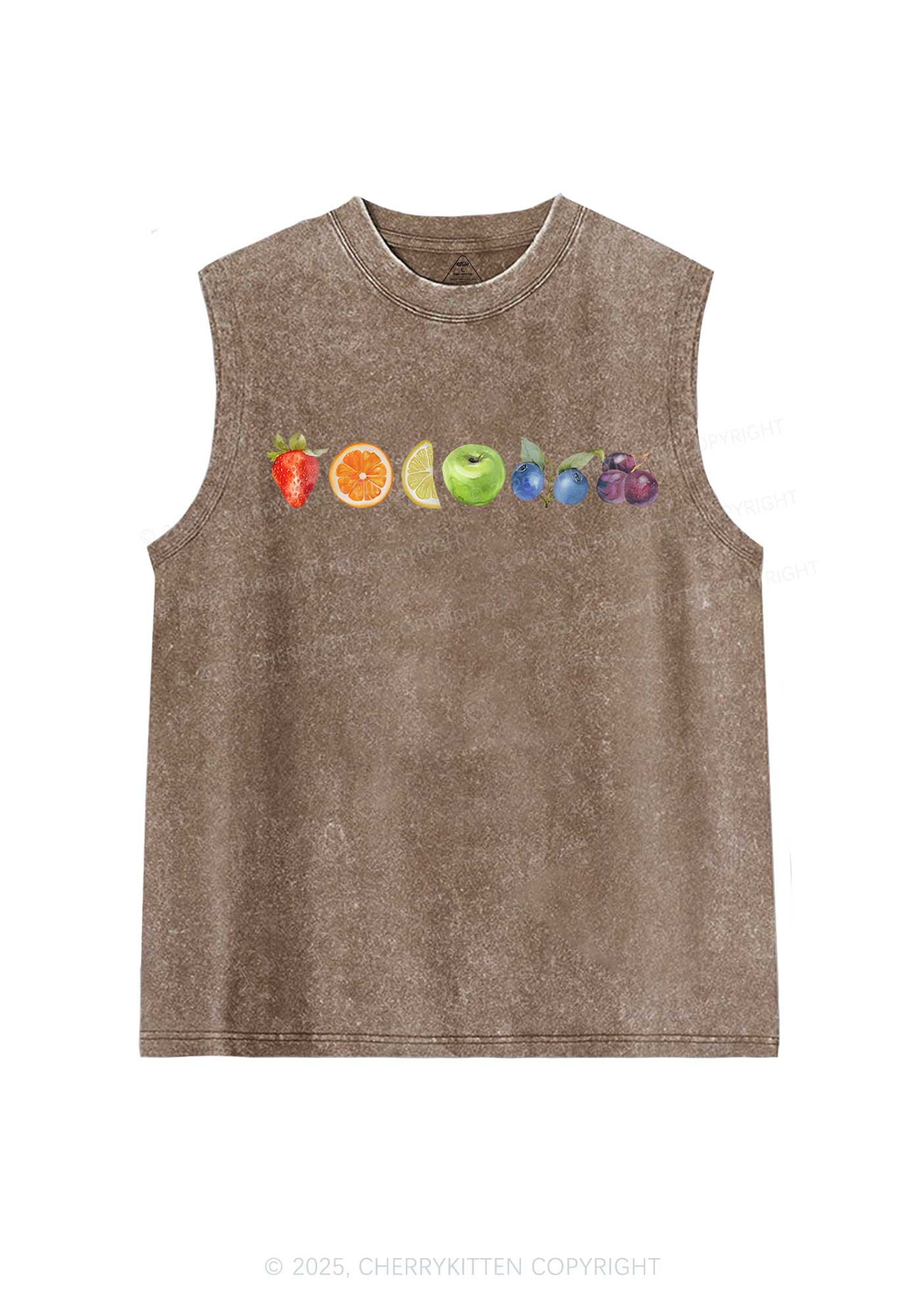 Six Fruity Pride Y2K Washed Muscle Tank Cherrykitten - Image 6