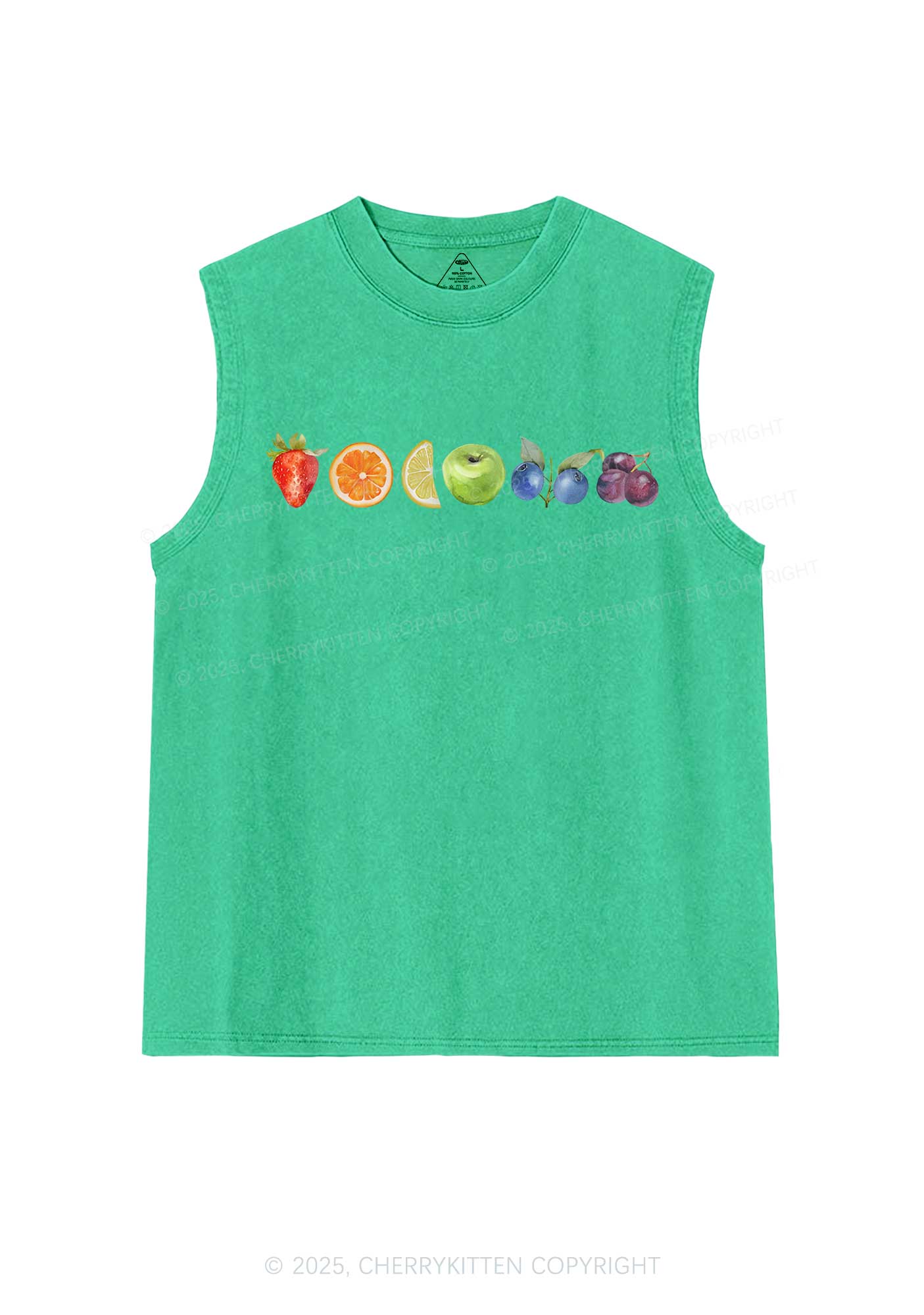 Six Fruity Pride Y2K Washed Muscle Tank Cherrykitten - Image 7