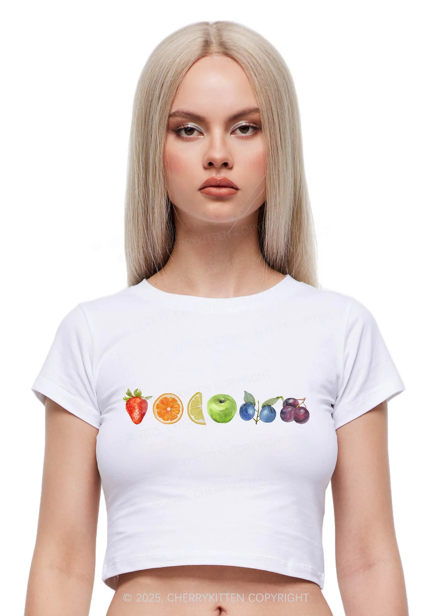 Six Fruity Y2K Baby Tee Cherrykitten - Image 2