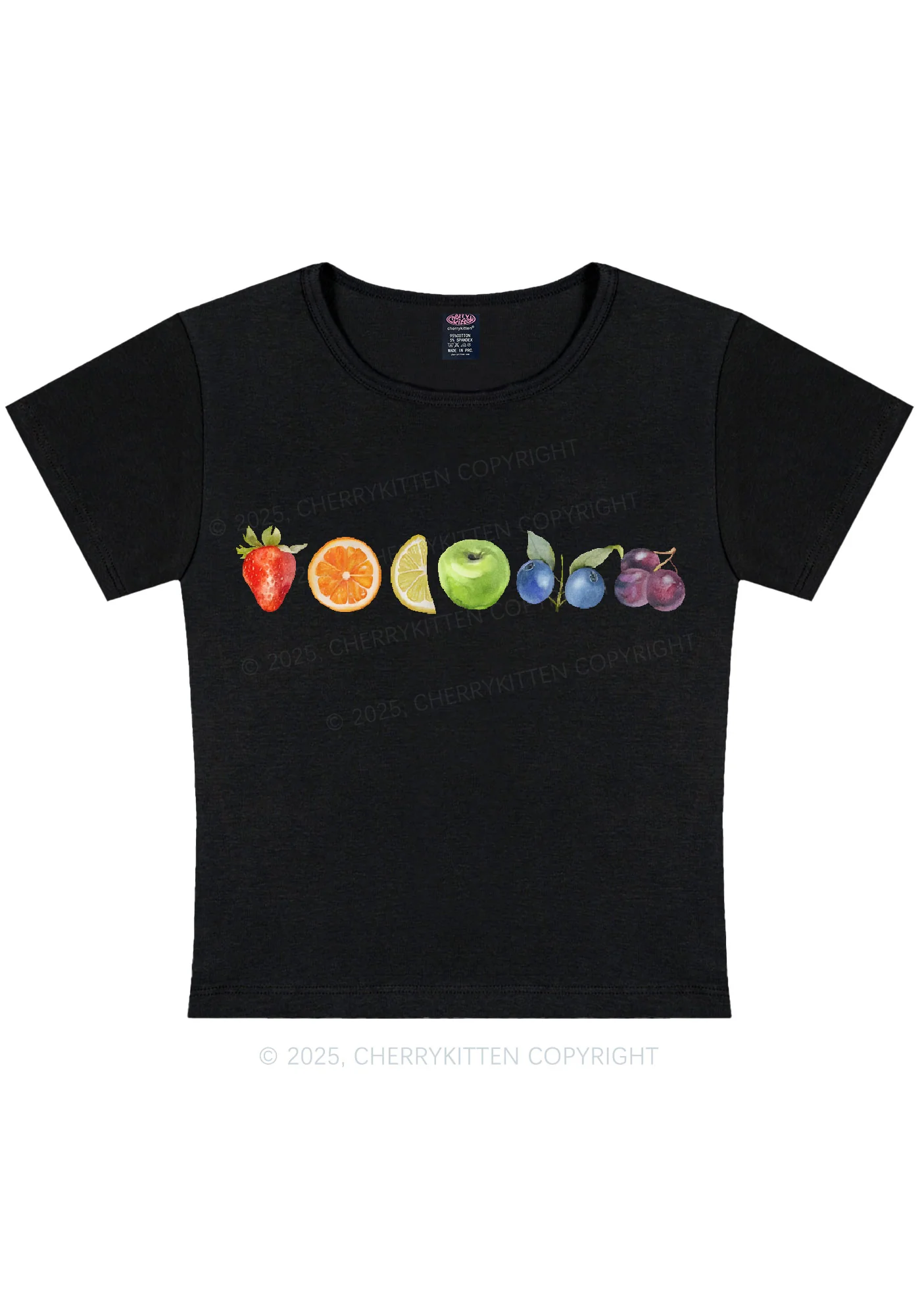 Six Fruity Y2K Baby Tee Cherrykitten - Image 3