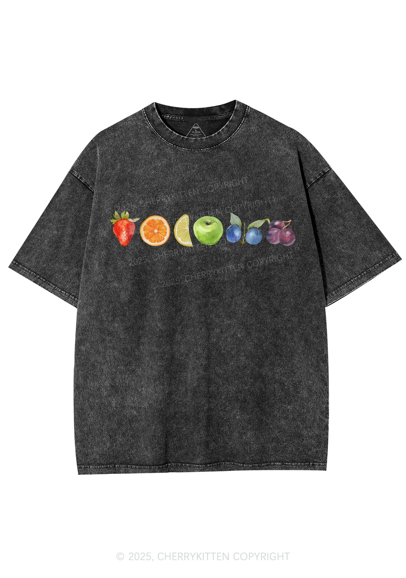 Six Fruity Y2K Shirts Washed Tee Cherrykitten - Image 3