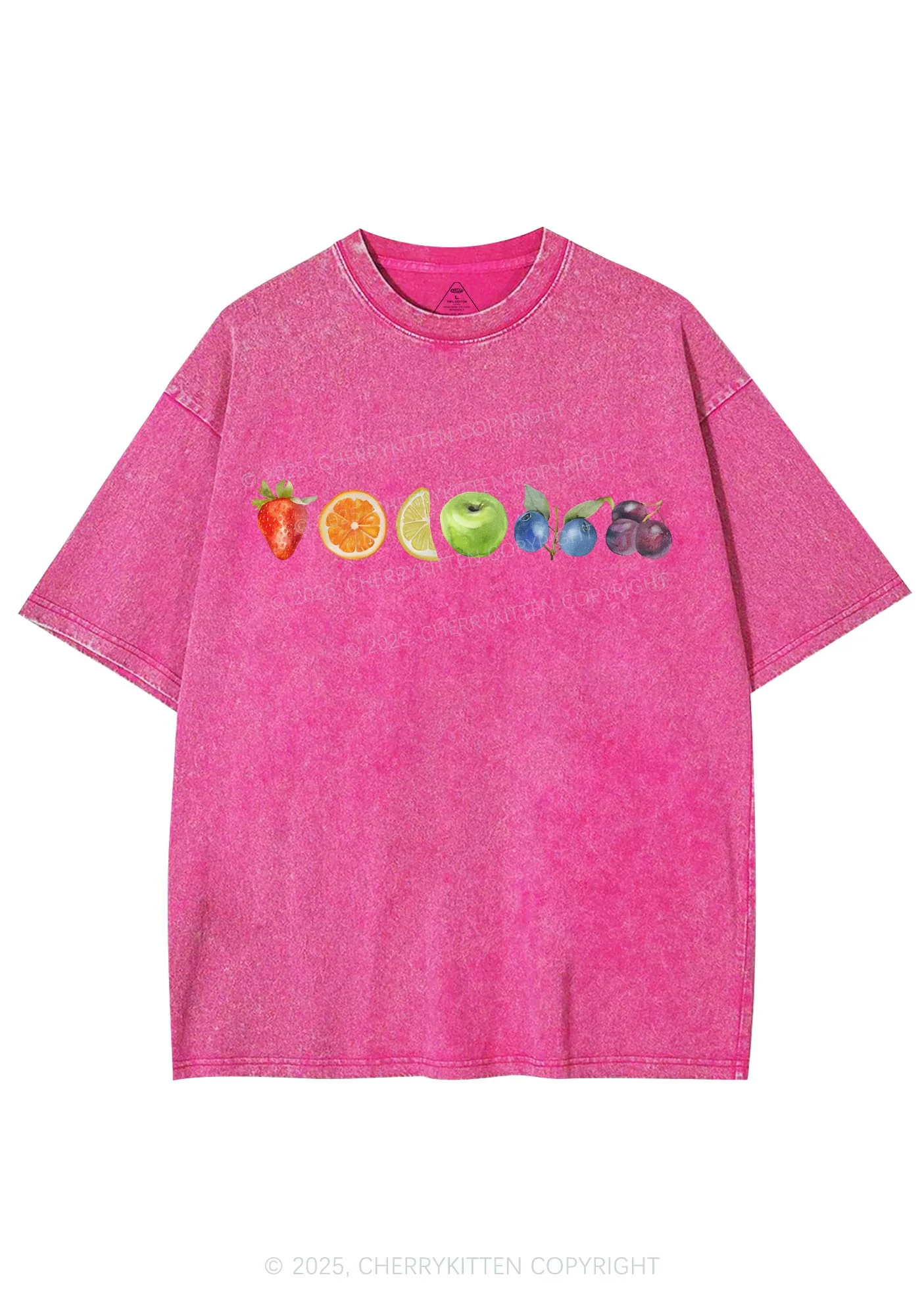 Six Fruity Y2K Shirts Washed Tee Cherrykitten - Image 4