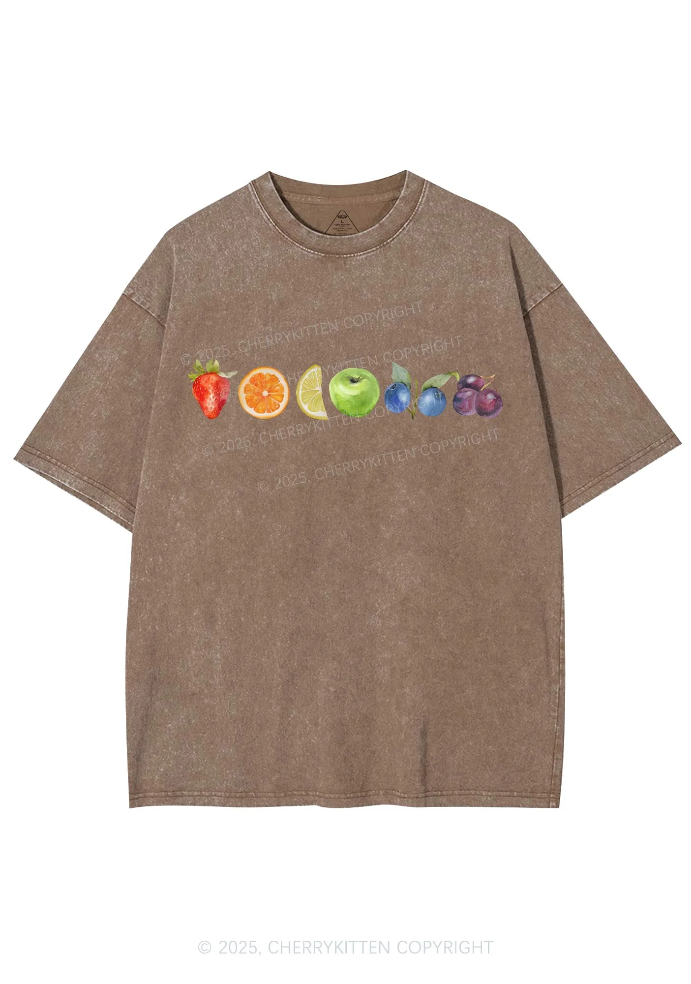 Six Fruity Y2K Shirts Washed Tee Cherrykitten - Image 6