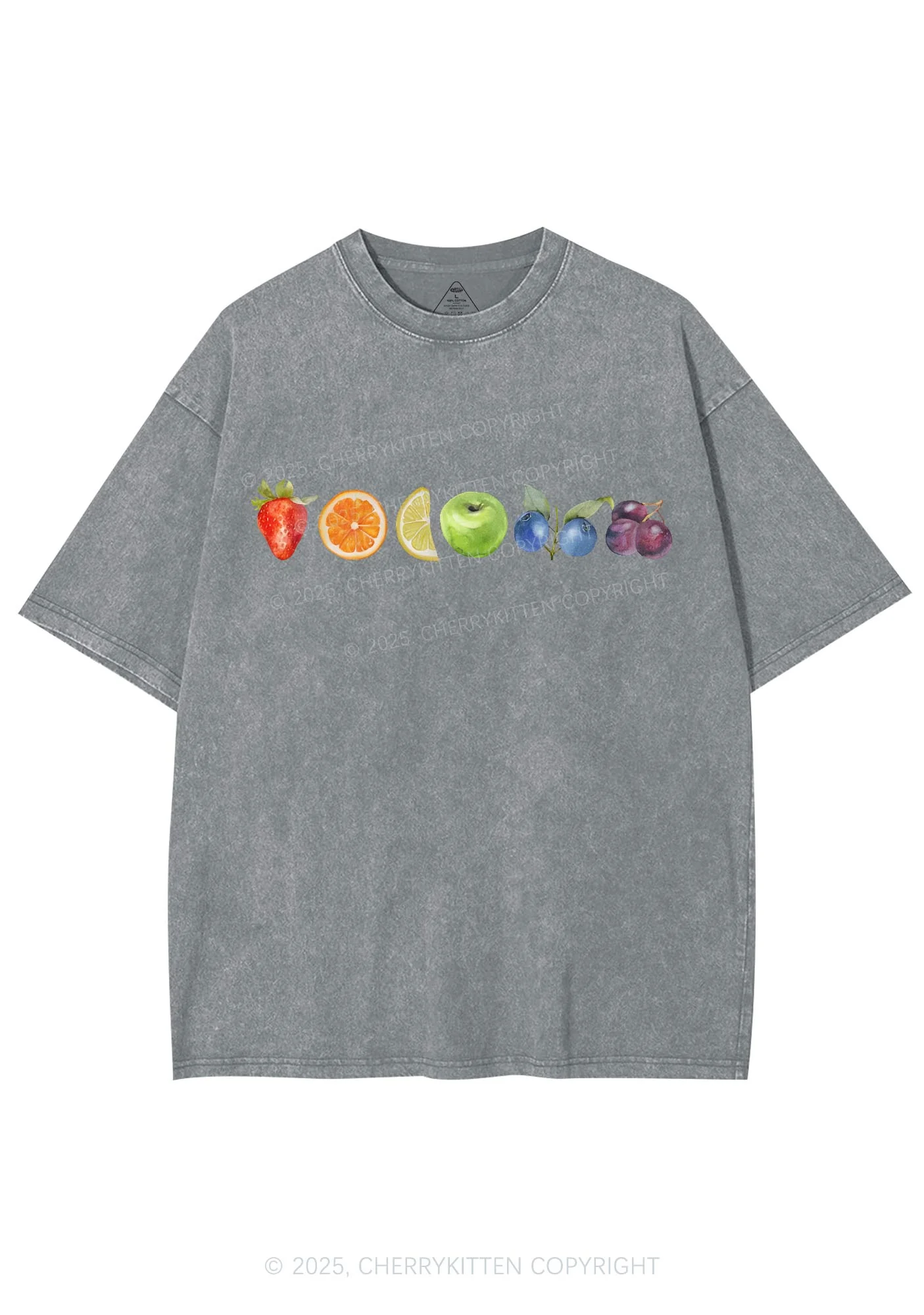 Six Fruity Y2K Shirts Washed Tee Cherrykitten - Image 7