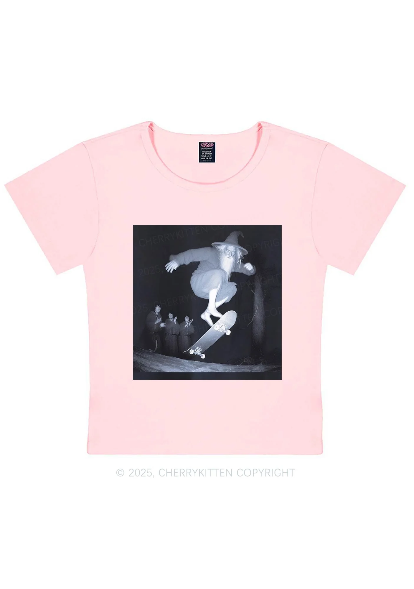 Skating Wizard Y2K Baby Tee Cherrykitten - Image 10