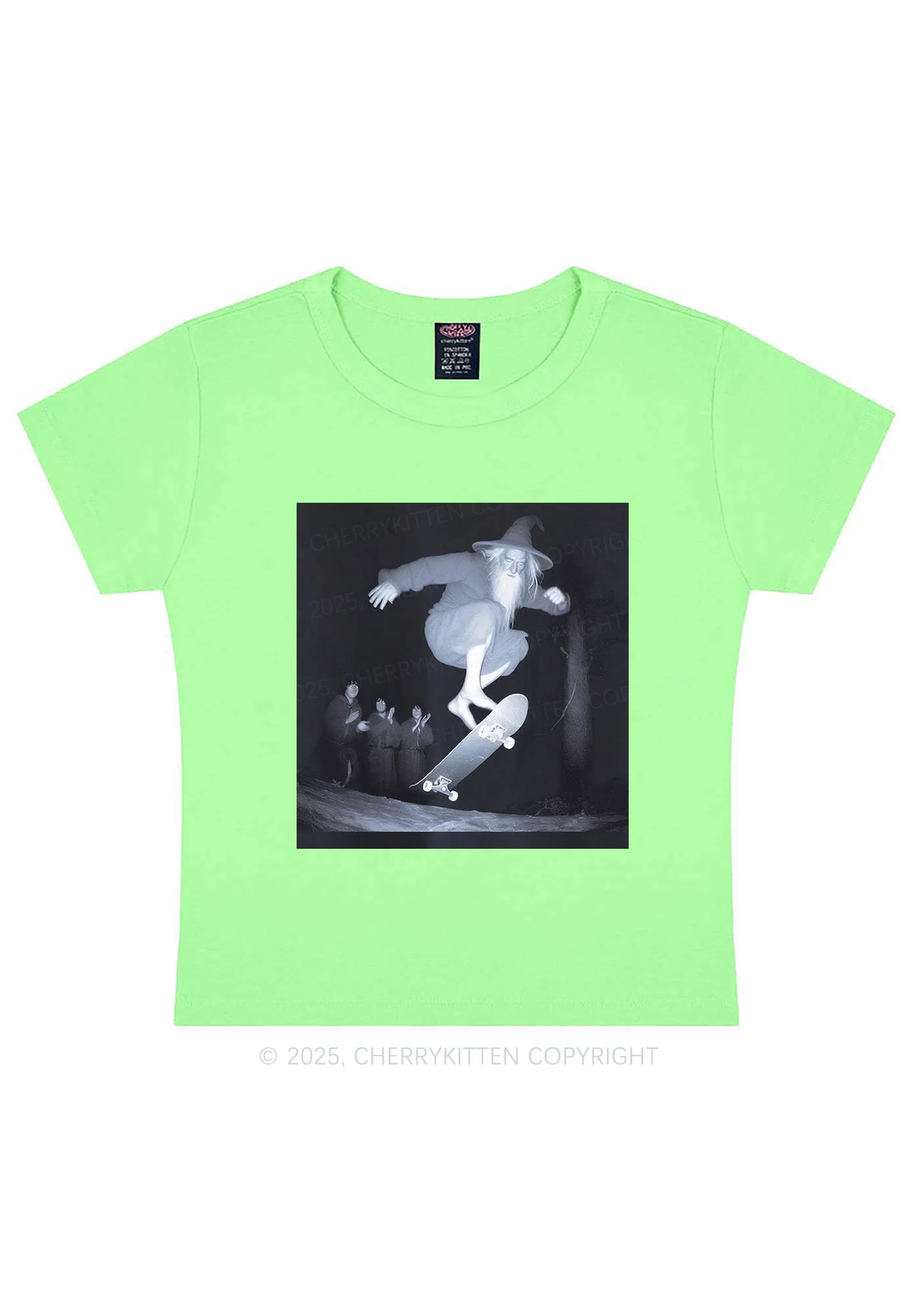 Skating Wizard Y2K Baby Tee Cherrykitten - Image 11