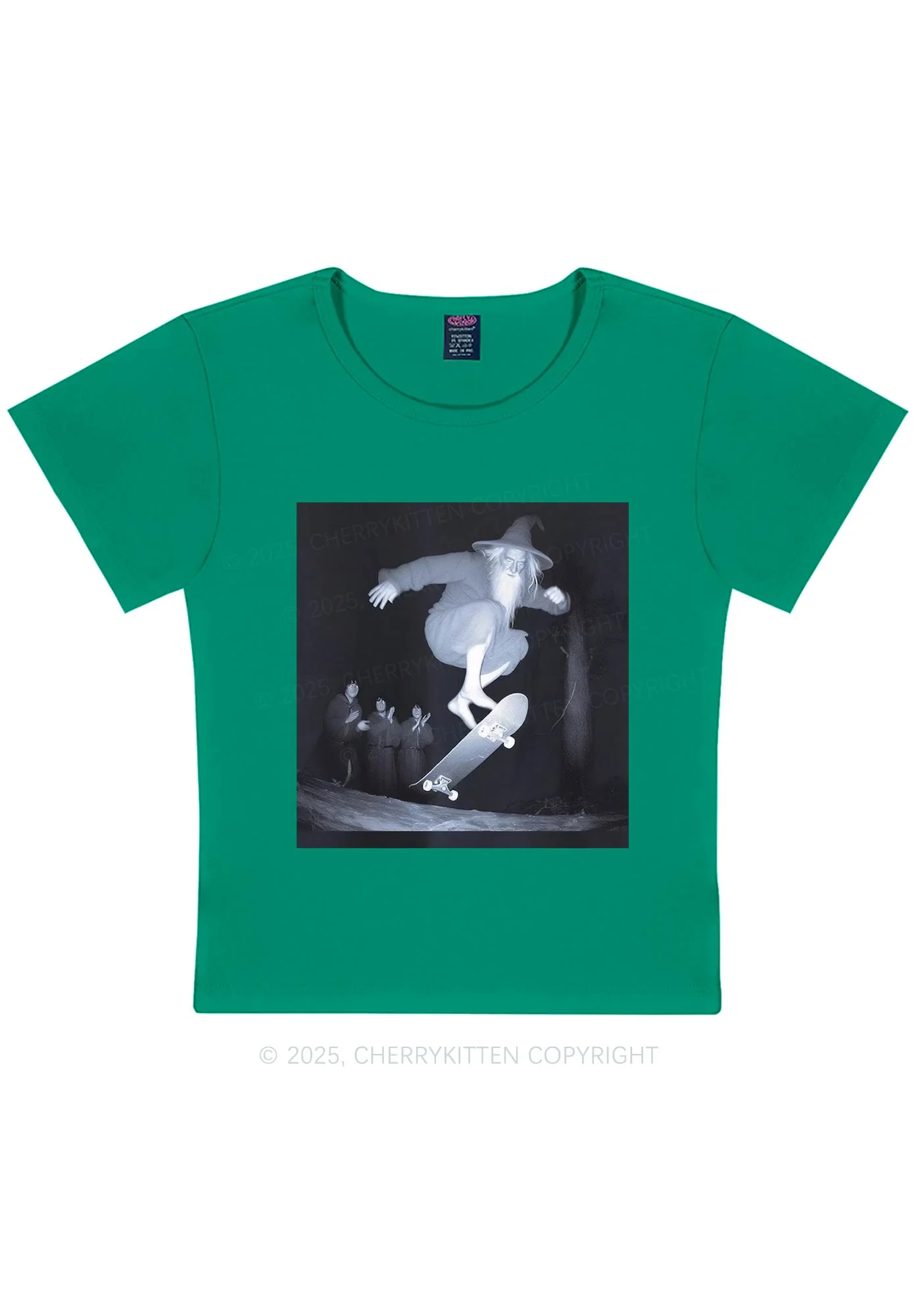 Skating Wizard Y2K Baby Tee Cherrykitten - Image 12
