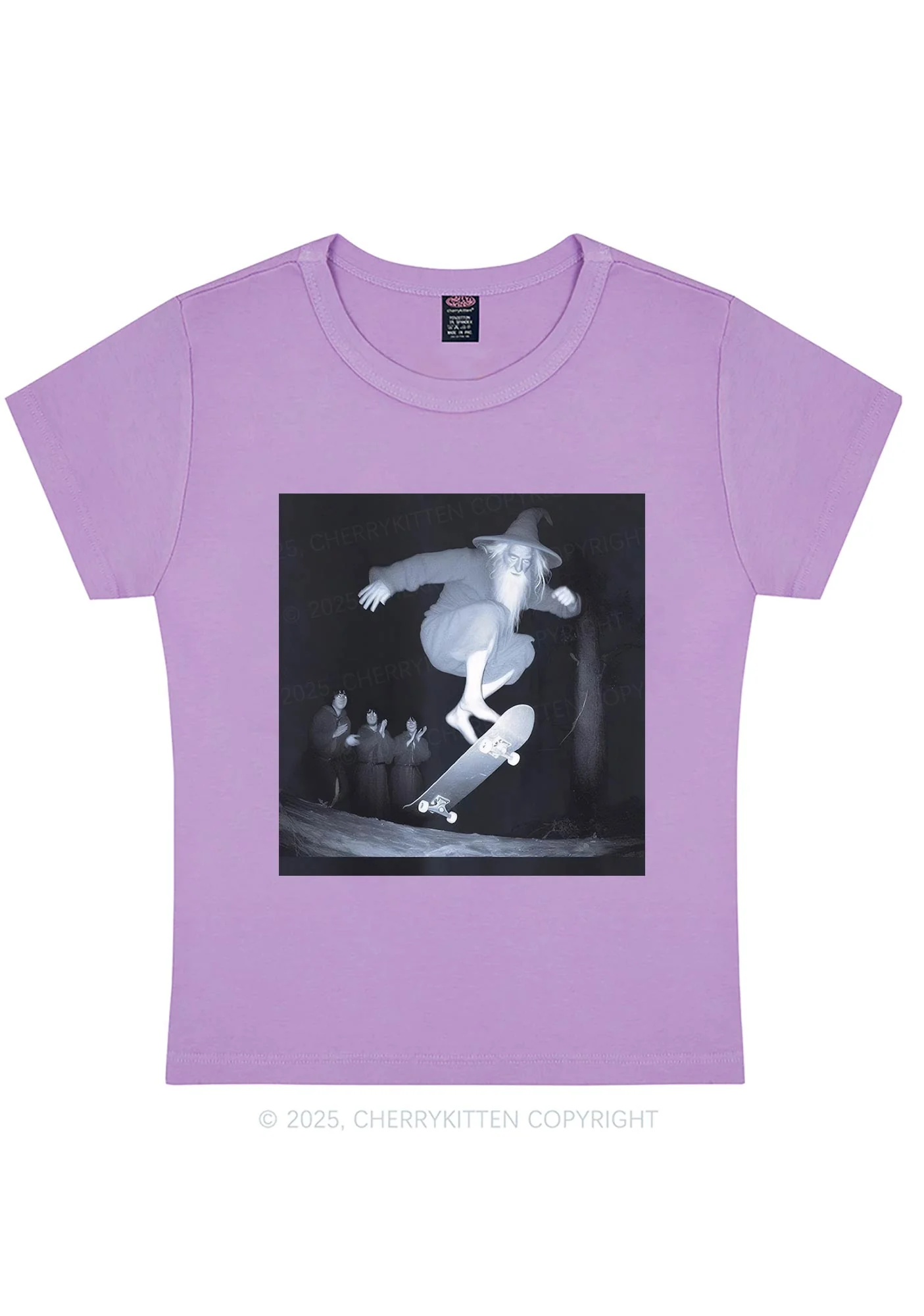 Skating Wizard Y2K Baby Tee Cherrykitten - Image 5