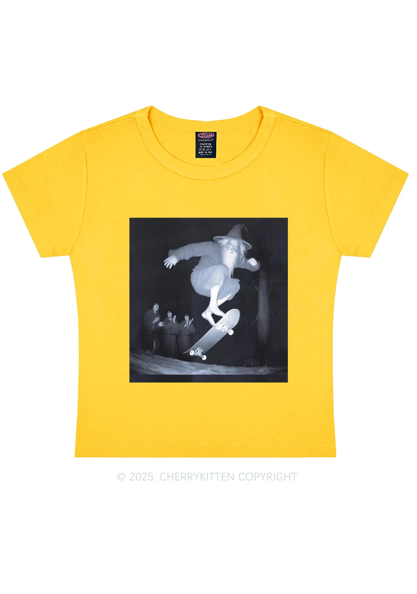 Skating Wizard Y2K Baby Tee Cherrykitten - Image 8