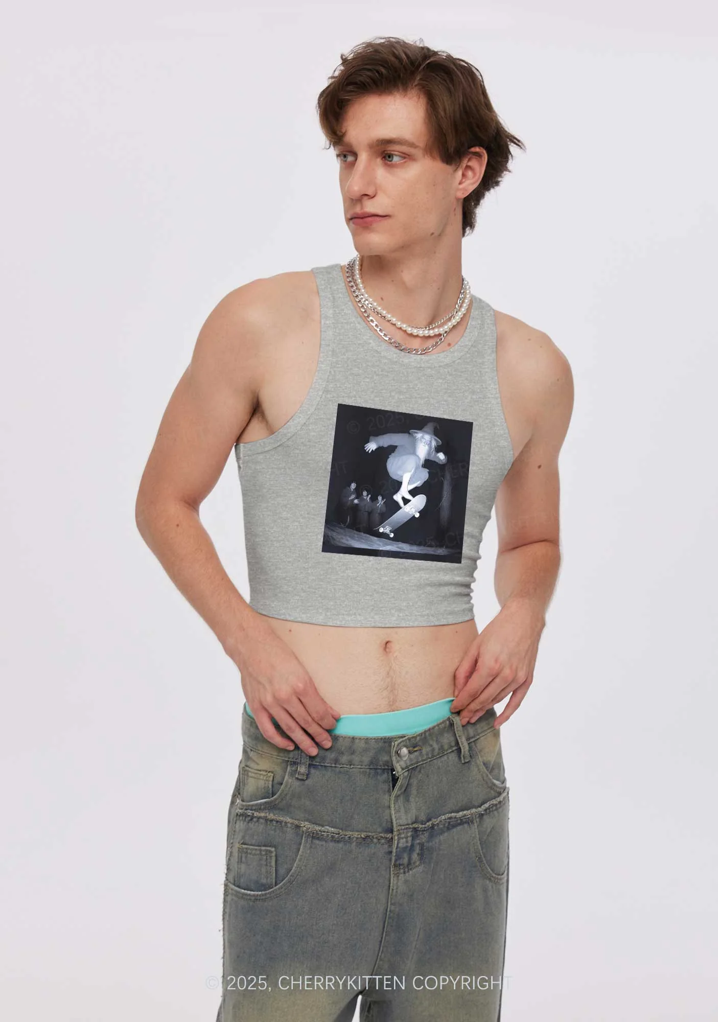 Skating Wizard Y2K Crop Tank Top Cherrykitten - Image 2