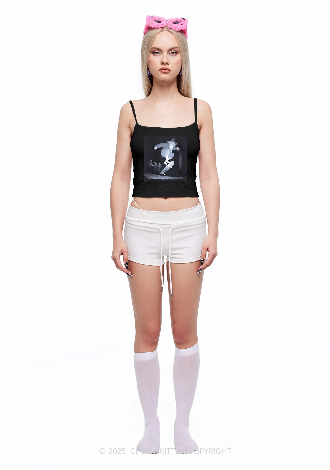 Skating Wizard Y2K Spaghetti Strap Cami Cherrykitten - Image 2