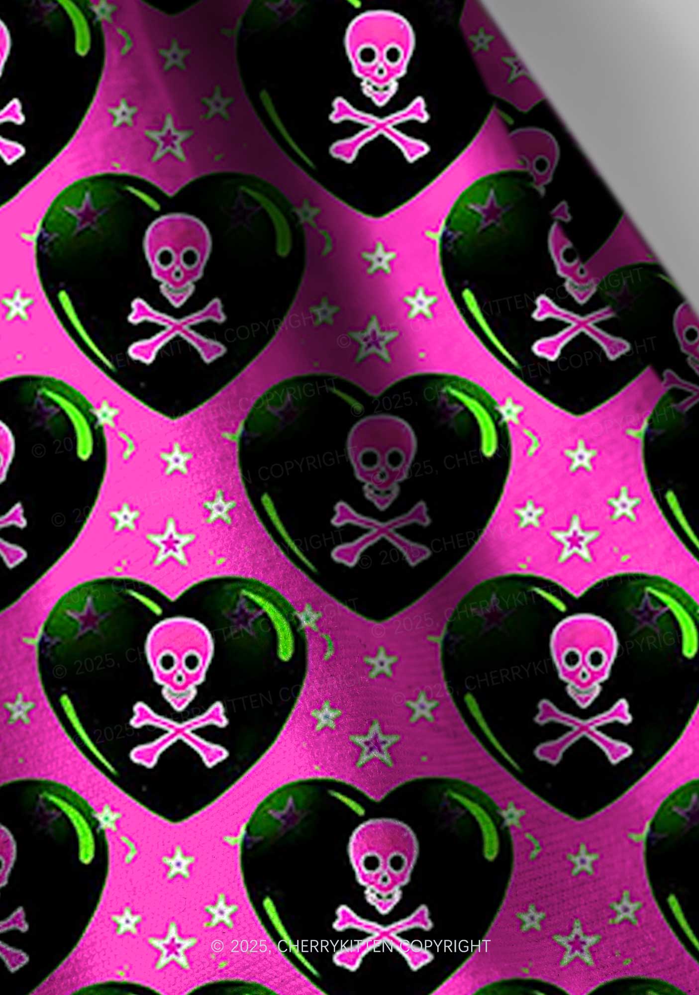 Skeleton Deluxe Valentine's Day Y2K Print Headband Cherrykitten - Image 3