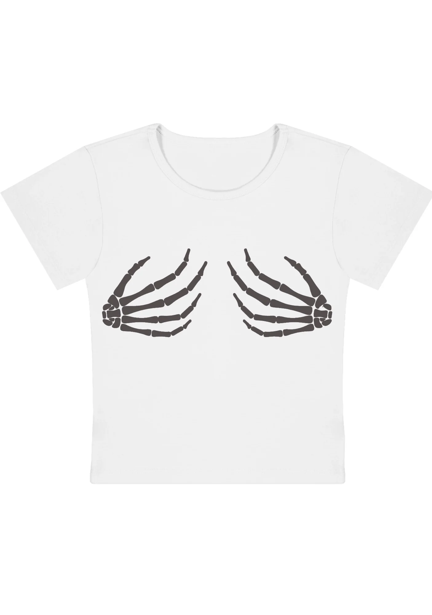 Skeleton Hands Y2K Baby Tee - Image 2