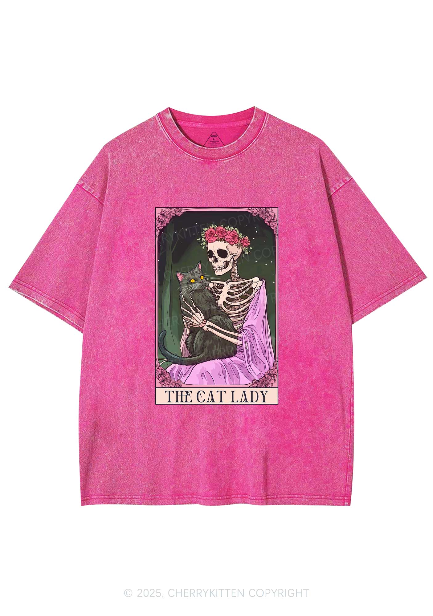 Skeleton Lady Y2K Washed Tee Cherrykitten - Image 3