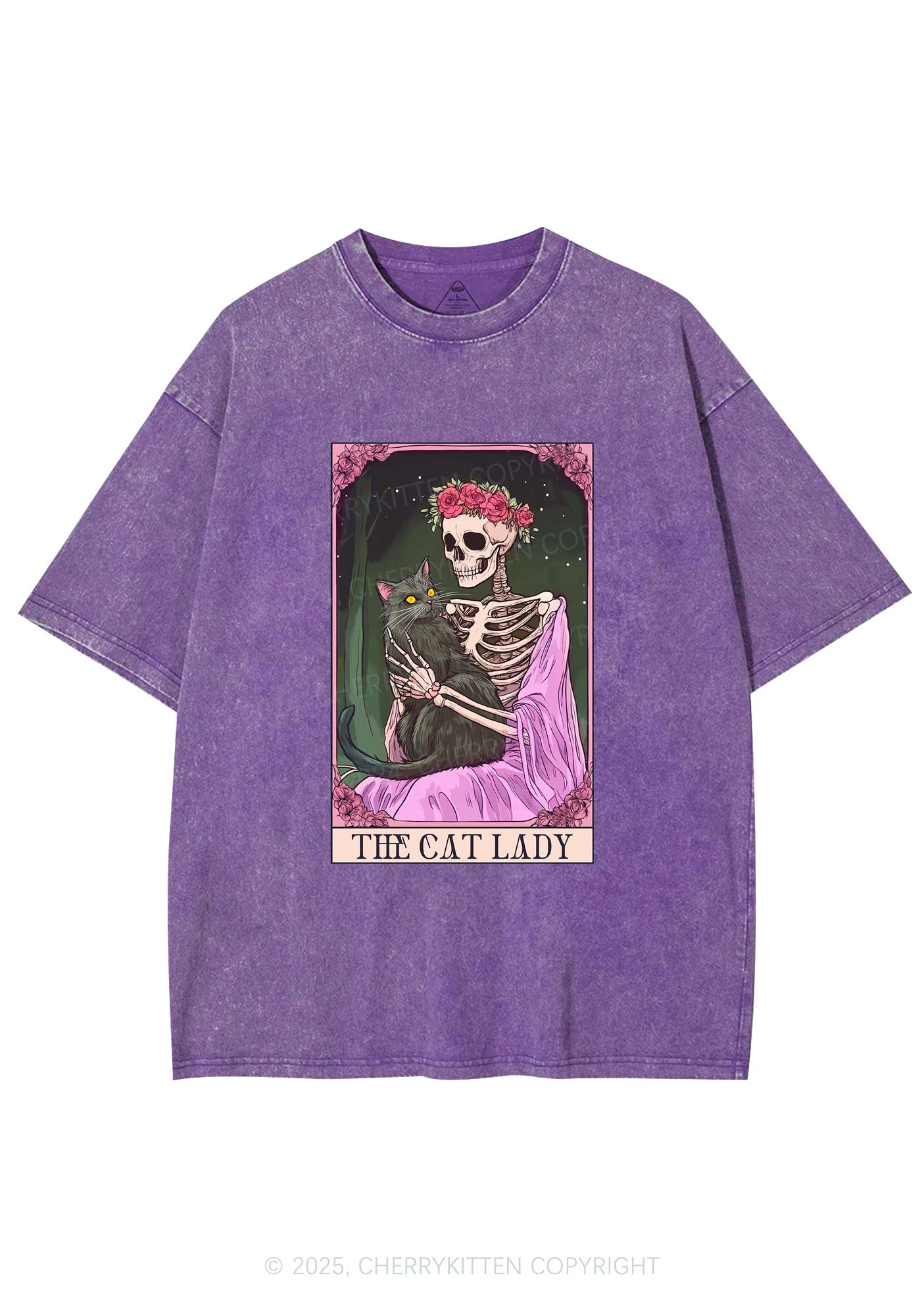 Skeleton Lady Y2K Washed Tee Cherrykitten - Image 4