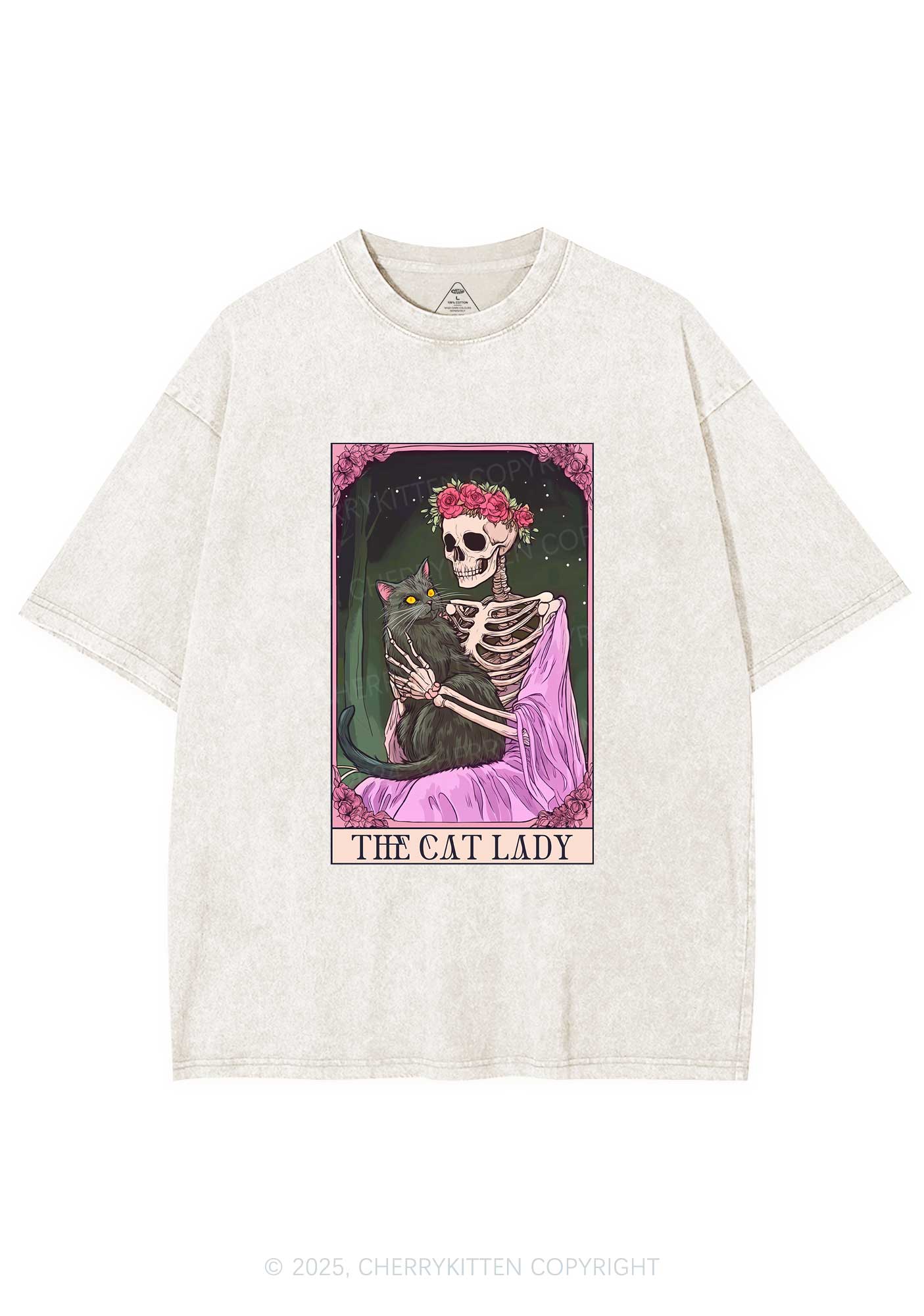 Skeleton Lady Y2K Washed Tee Cherrykitten - Image 5