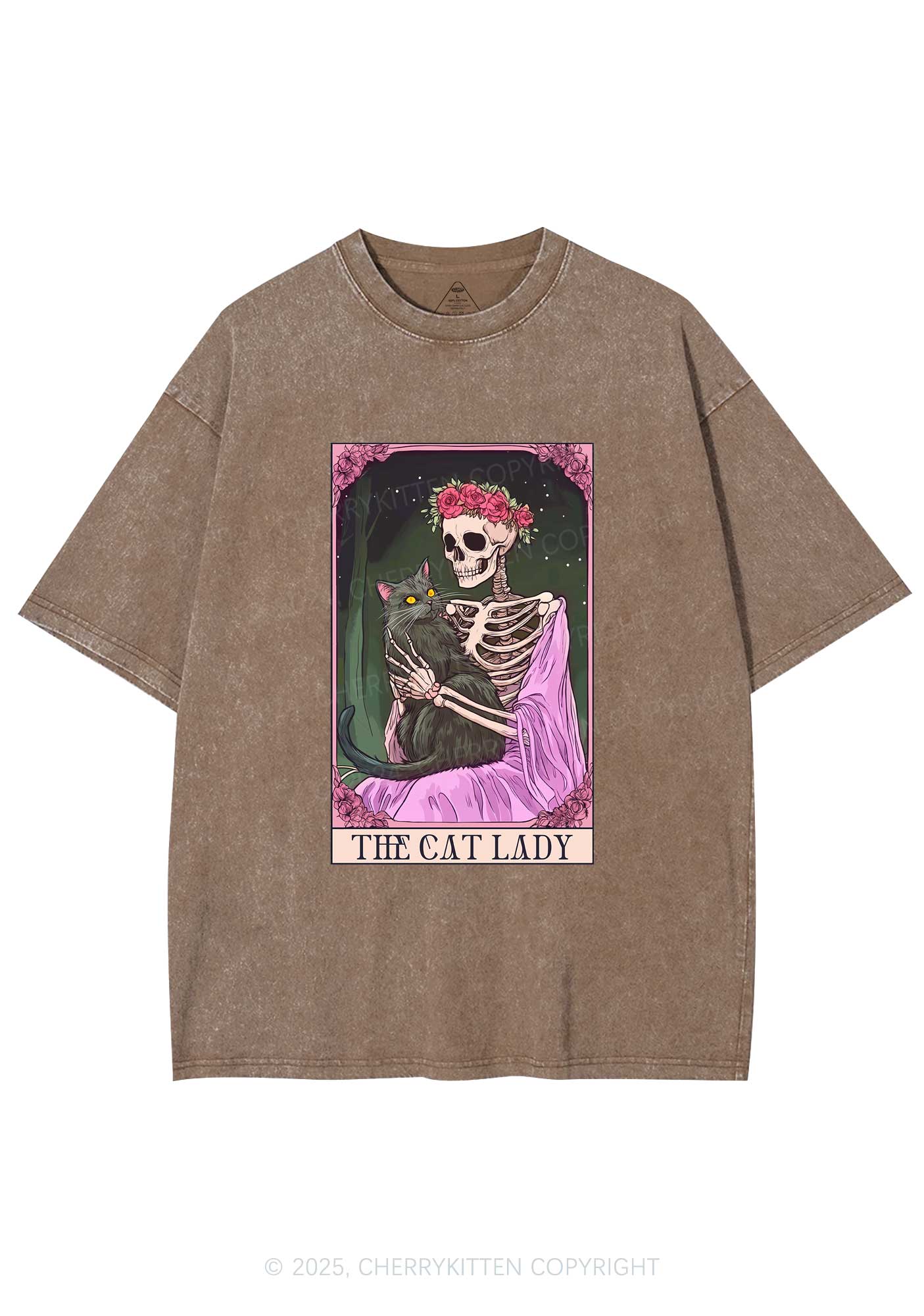 Skeleton Lady Y2K Washed Tee Cherrykitten - Image 6