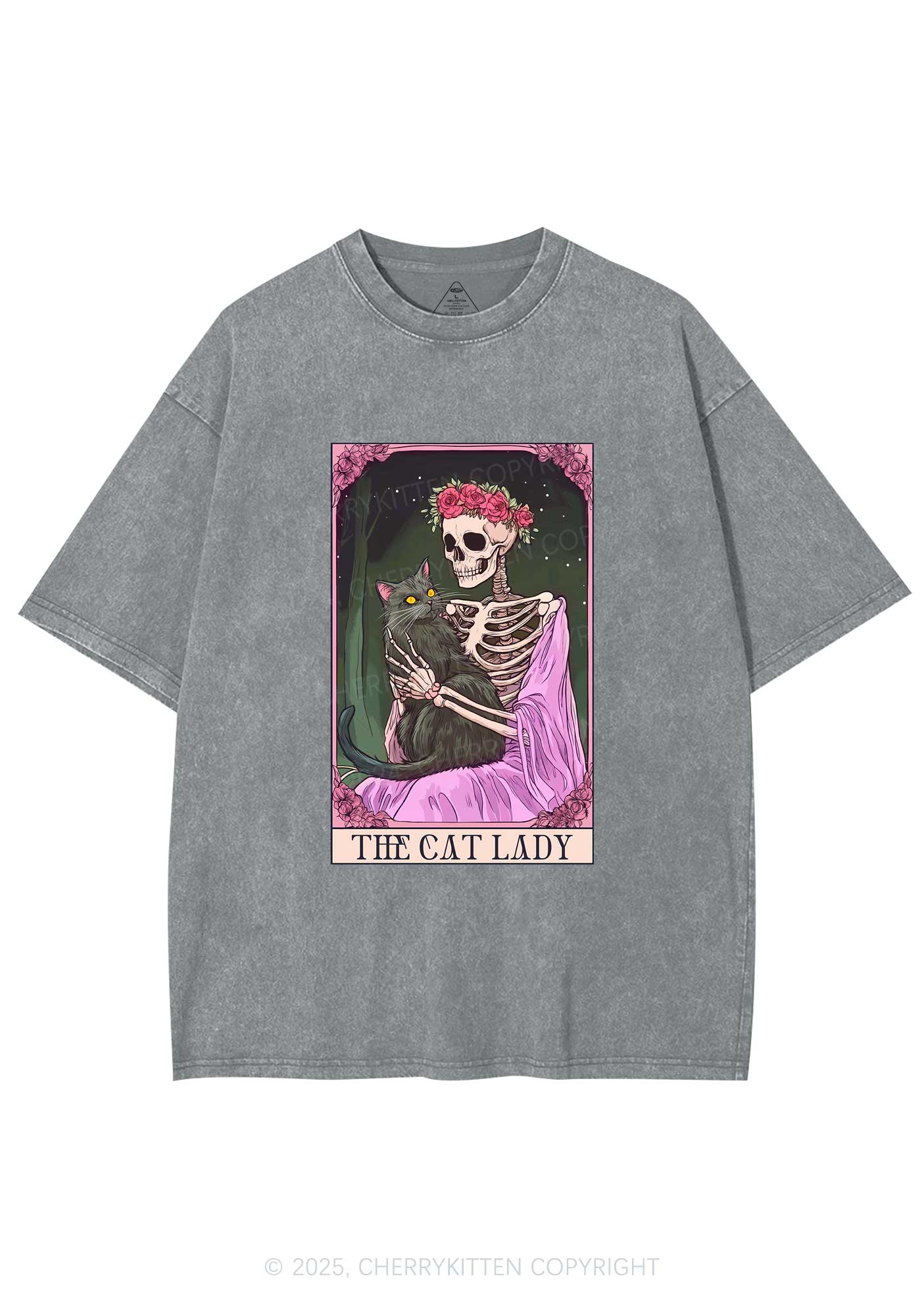 Skeleton Lady Y2K Washed Tee Cherrykitten - Image 7