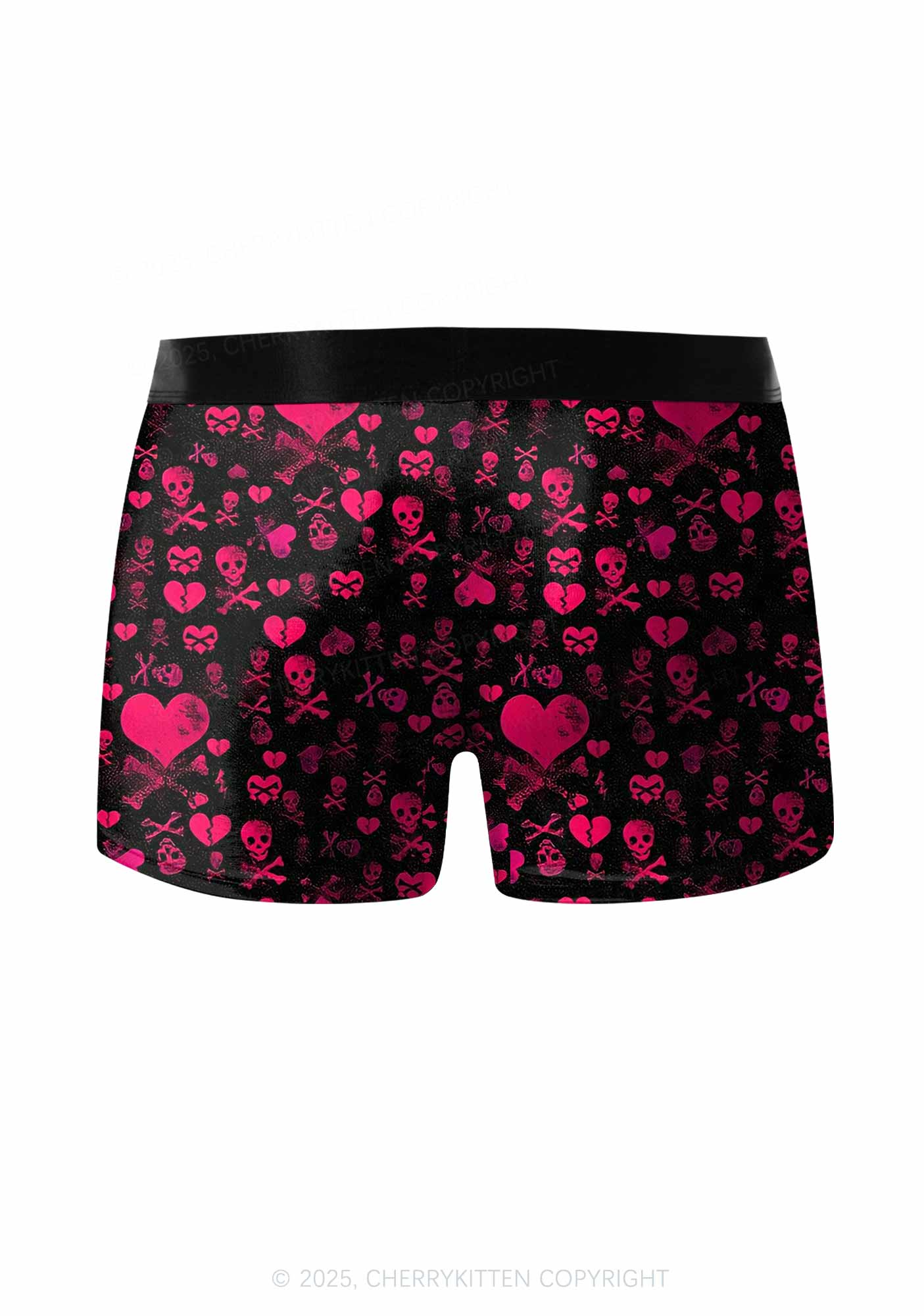 Skeleton Pink Love Valentine's Day Y2K Print Couples Boxer Briefs Set Cherrykitten - Image 3