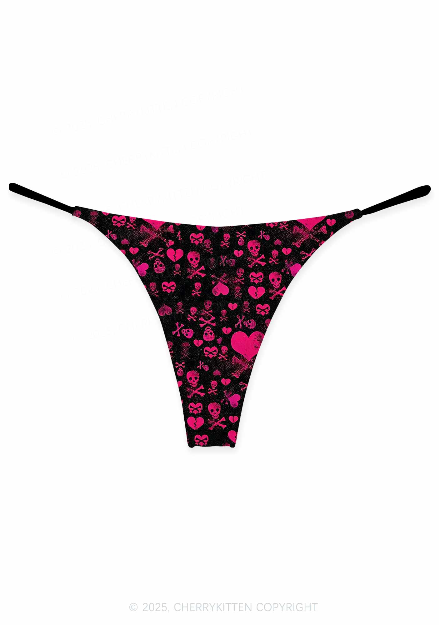 Skeleton Pink Love Valentine's Day Y2K Print Couples Boxer Thong Set Cherrykitten - Image 2