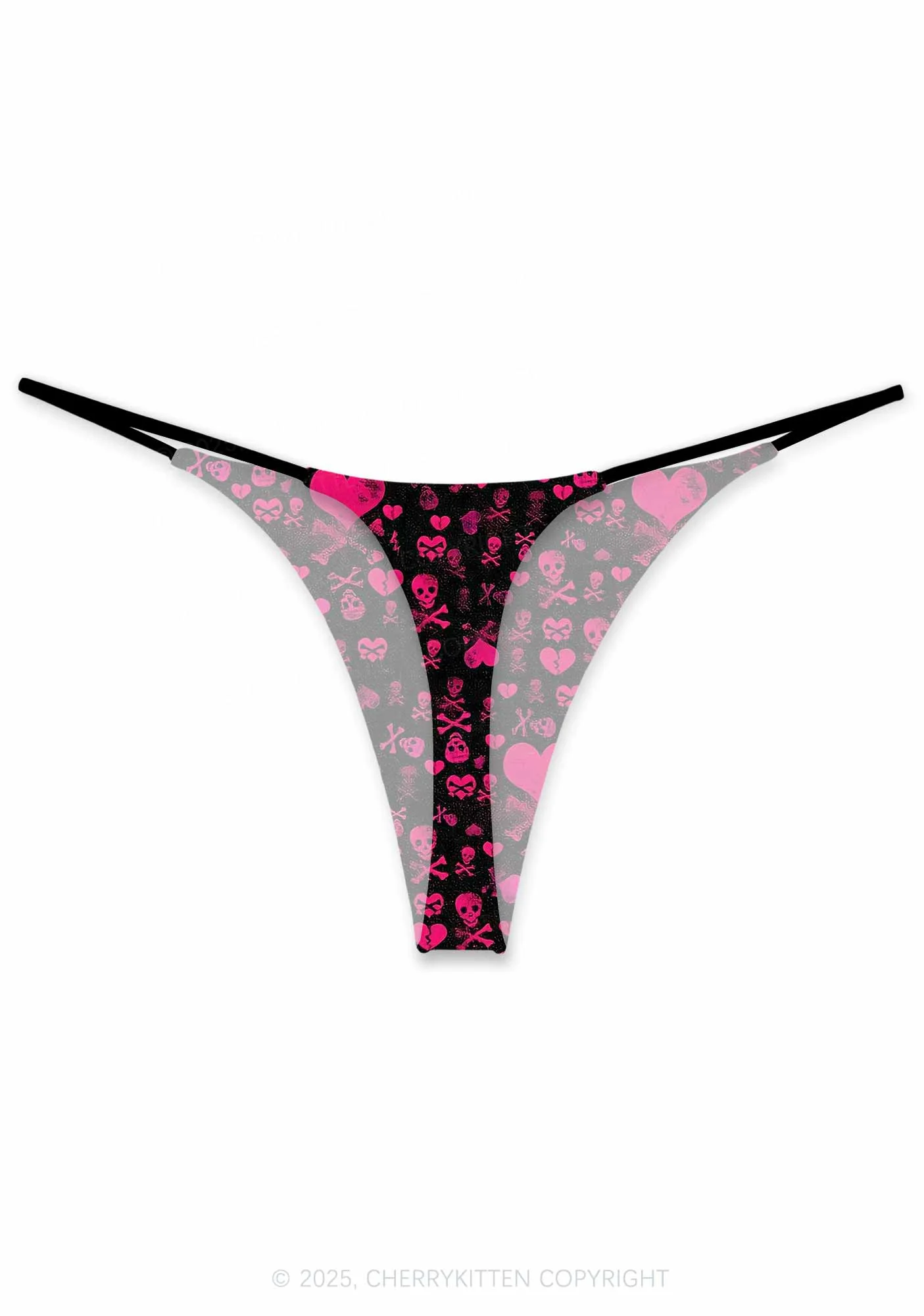 Skeleton Pink Love Valentine's Day Y2K Print Couples Boxer Thong Set Cherrykitten - Image 3