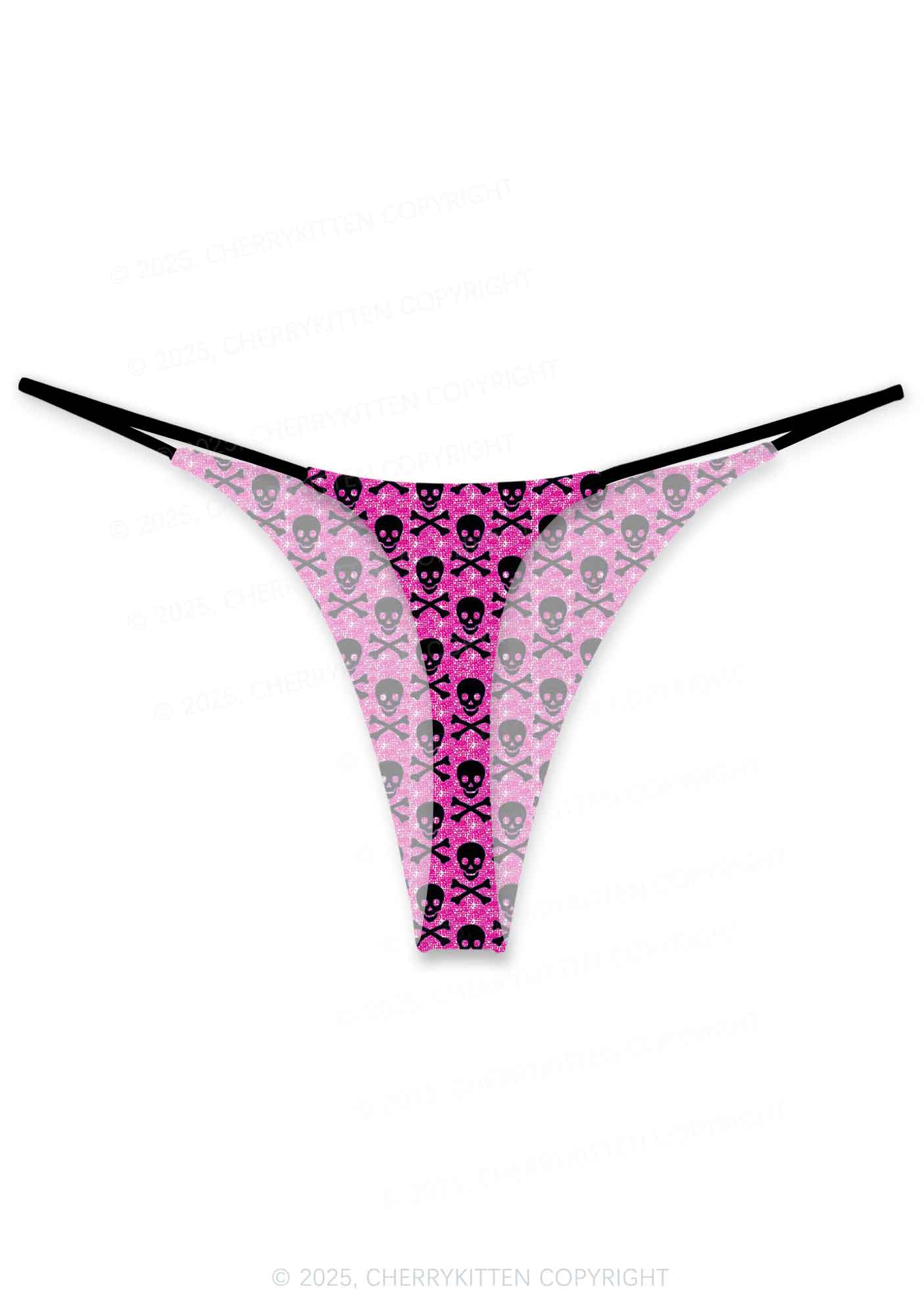 Skeleton Squad Valentine's Day Y2K Print Couples Boxer Thong Set Cherrykitten - Image 3