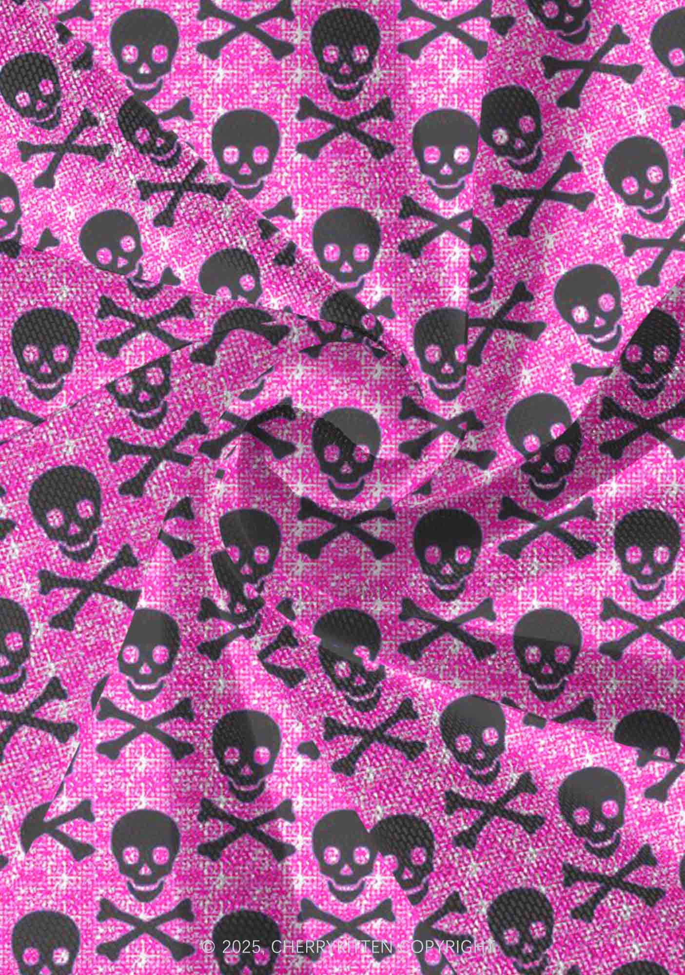 Skeleton Squad Valentine's Day Y2K Print Mini Layered Skirt Cherrykitten - Image 3