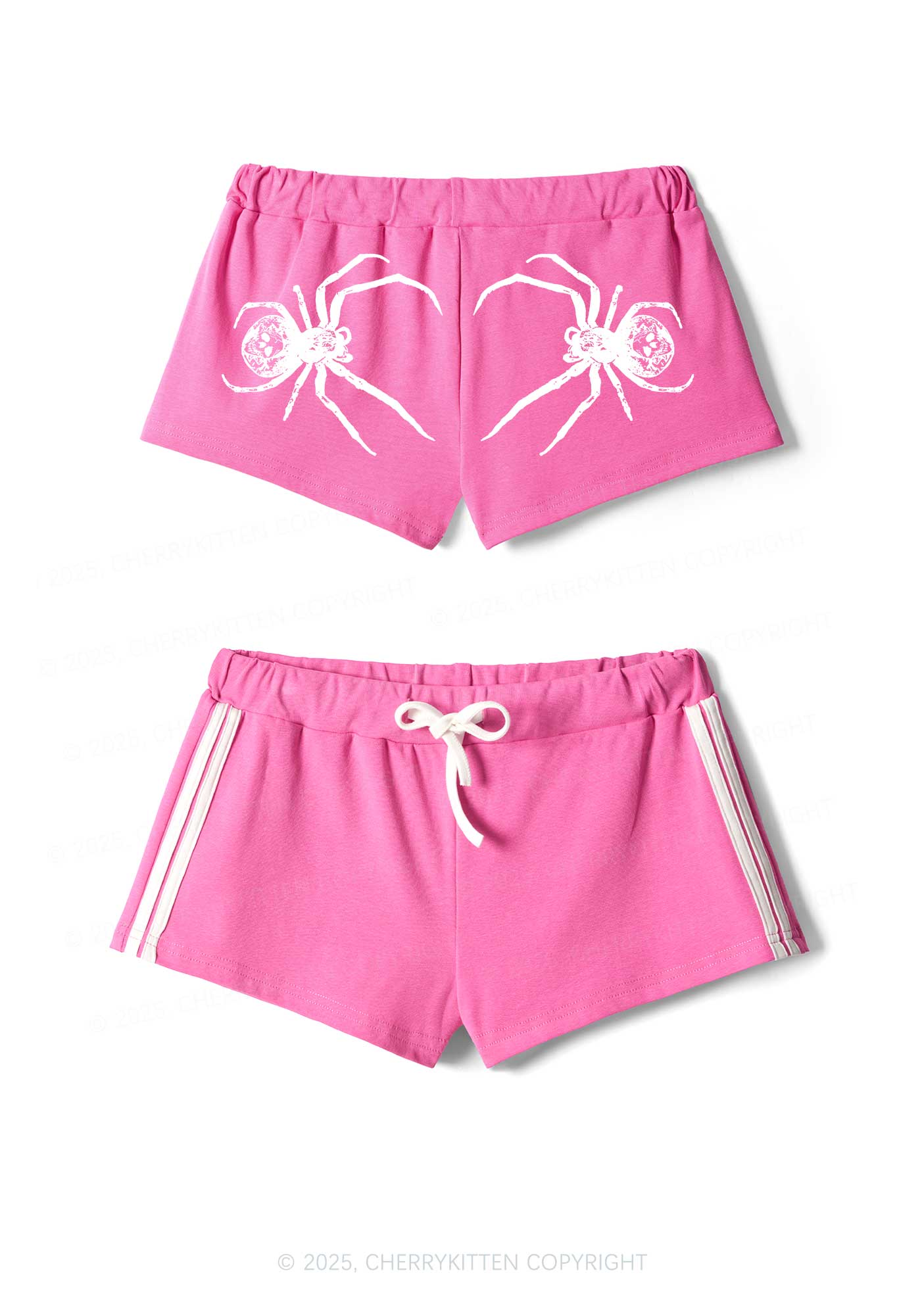 Skull Spider Y2K Drawstring Mini Shorts Cherrykitten - Image 2