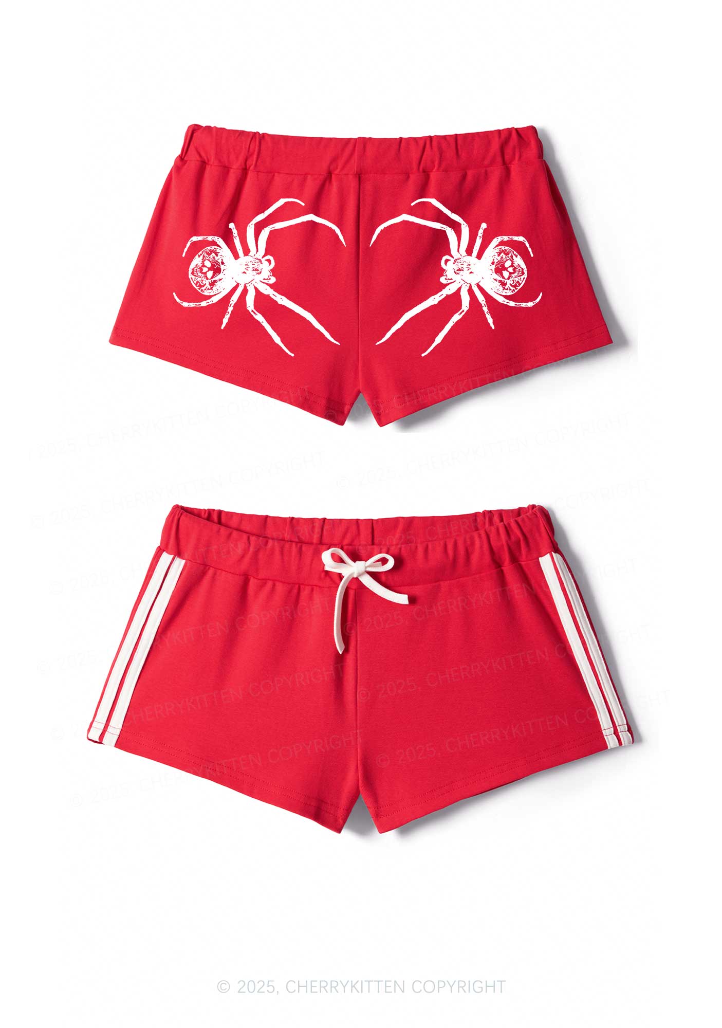 Skull Spider Y2K Drawstring Mini Shorts Cherrykitten - Image 3