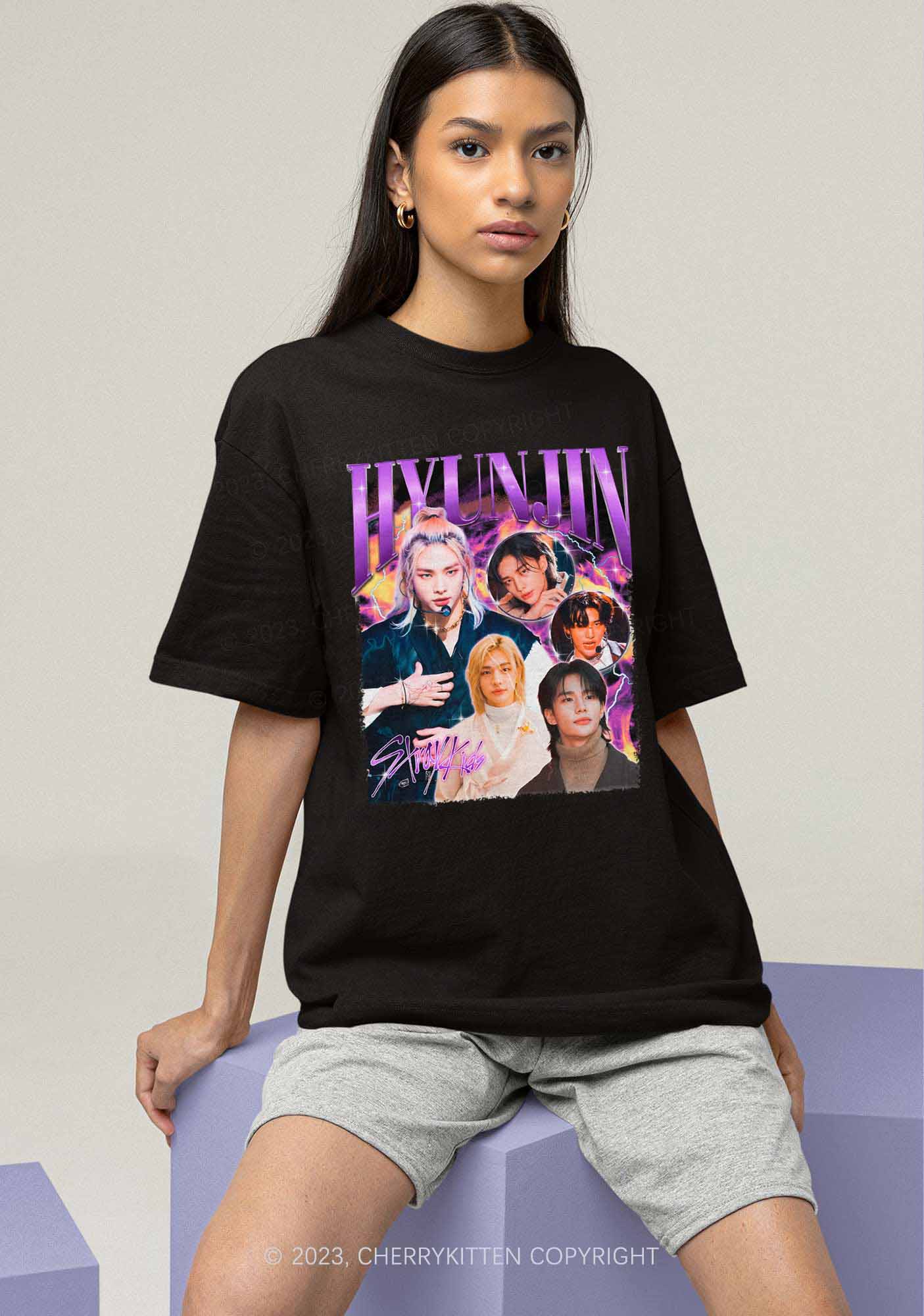 Skz Hyunjin Kpop Y2K Chunky Shirt Cherrykitten - Image 2