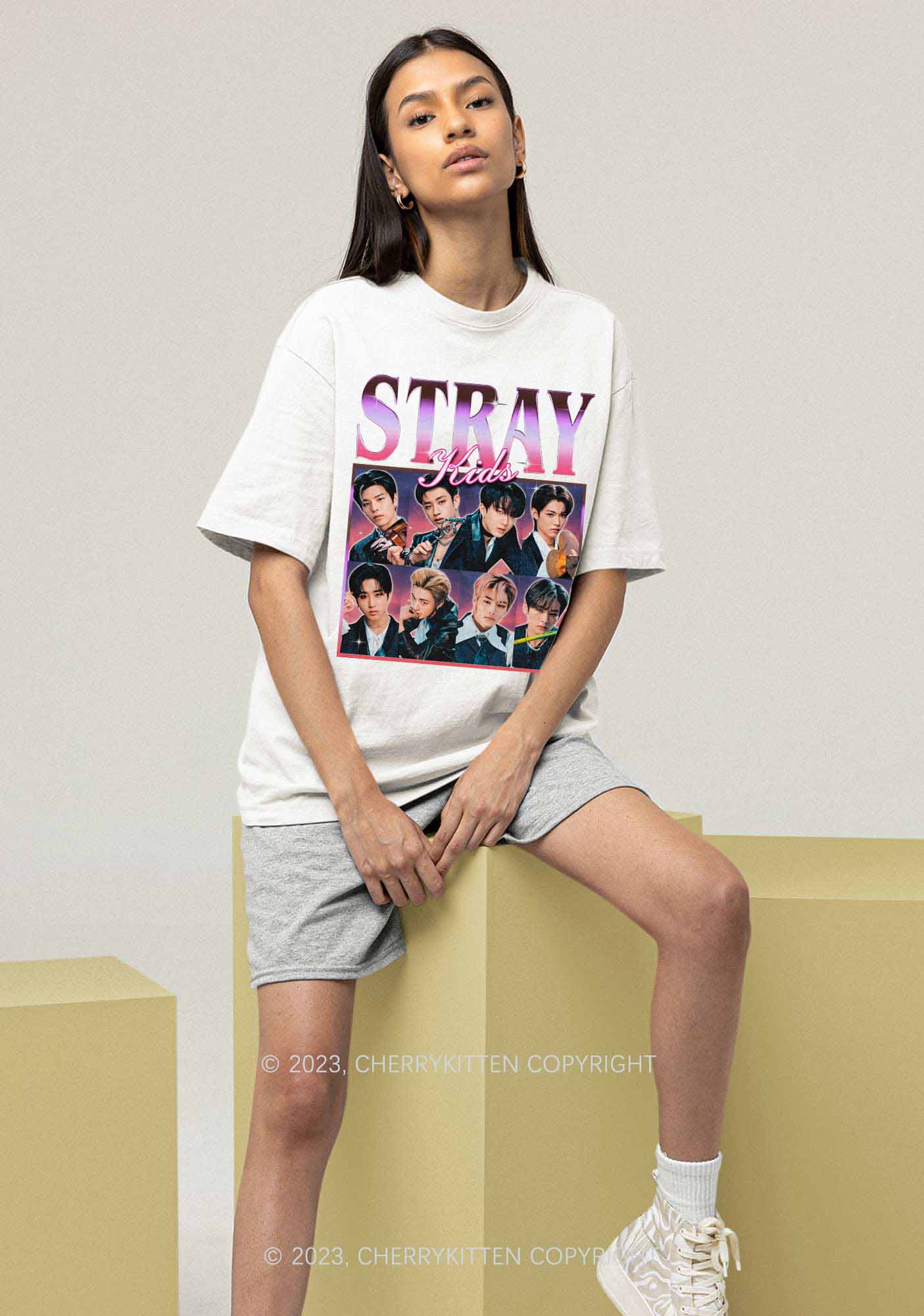 Skz Kpop Retro Y2K Chunky Shirt Cherrykitten - Image 2