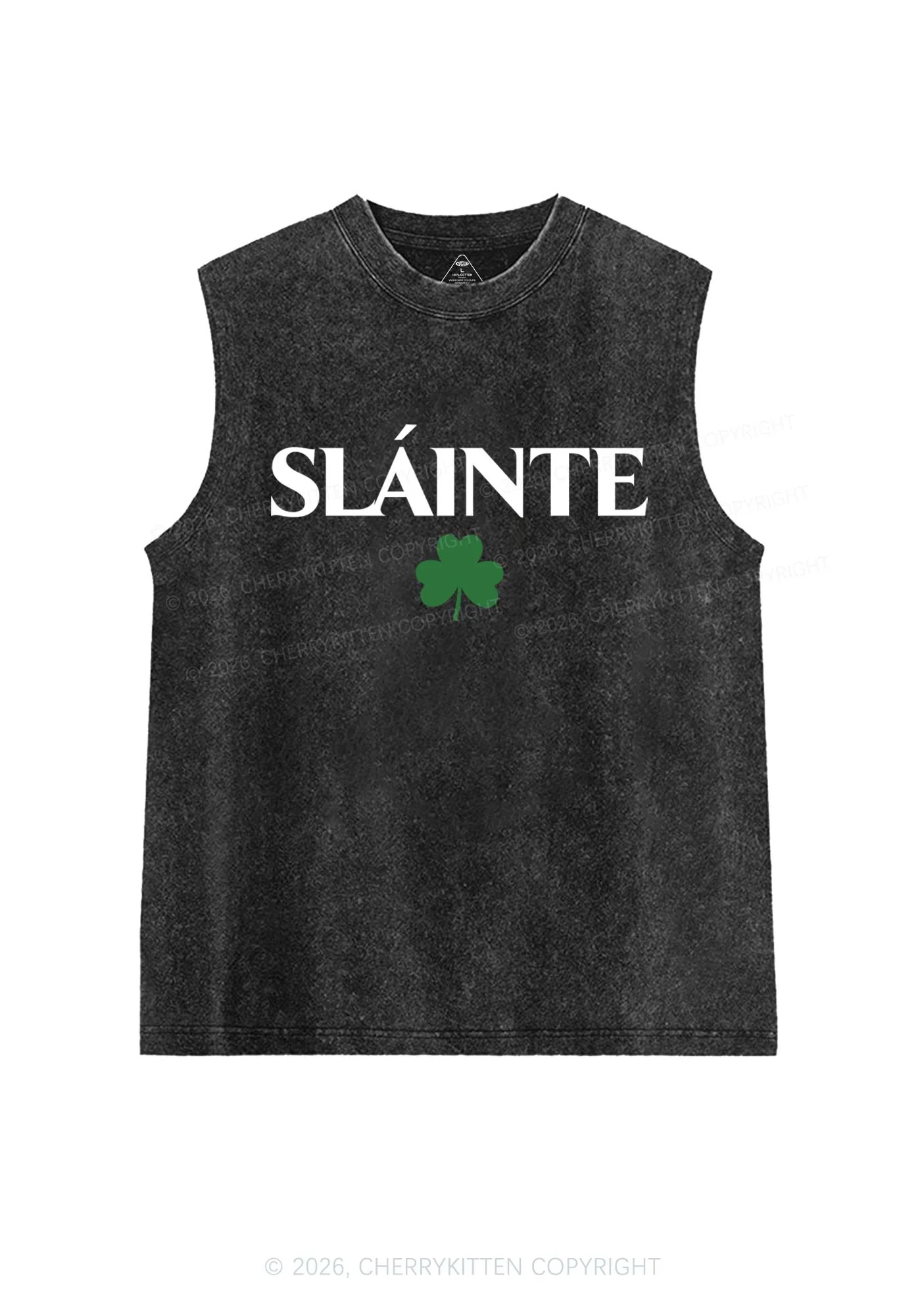 Slainte St Patricks Y2K Washed Tank Cherrykitten - Image 3