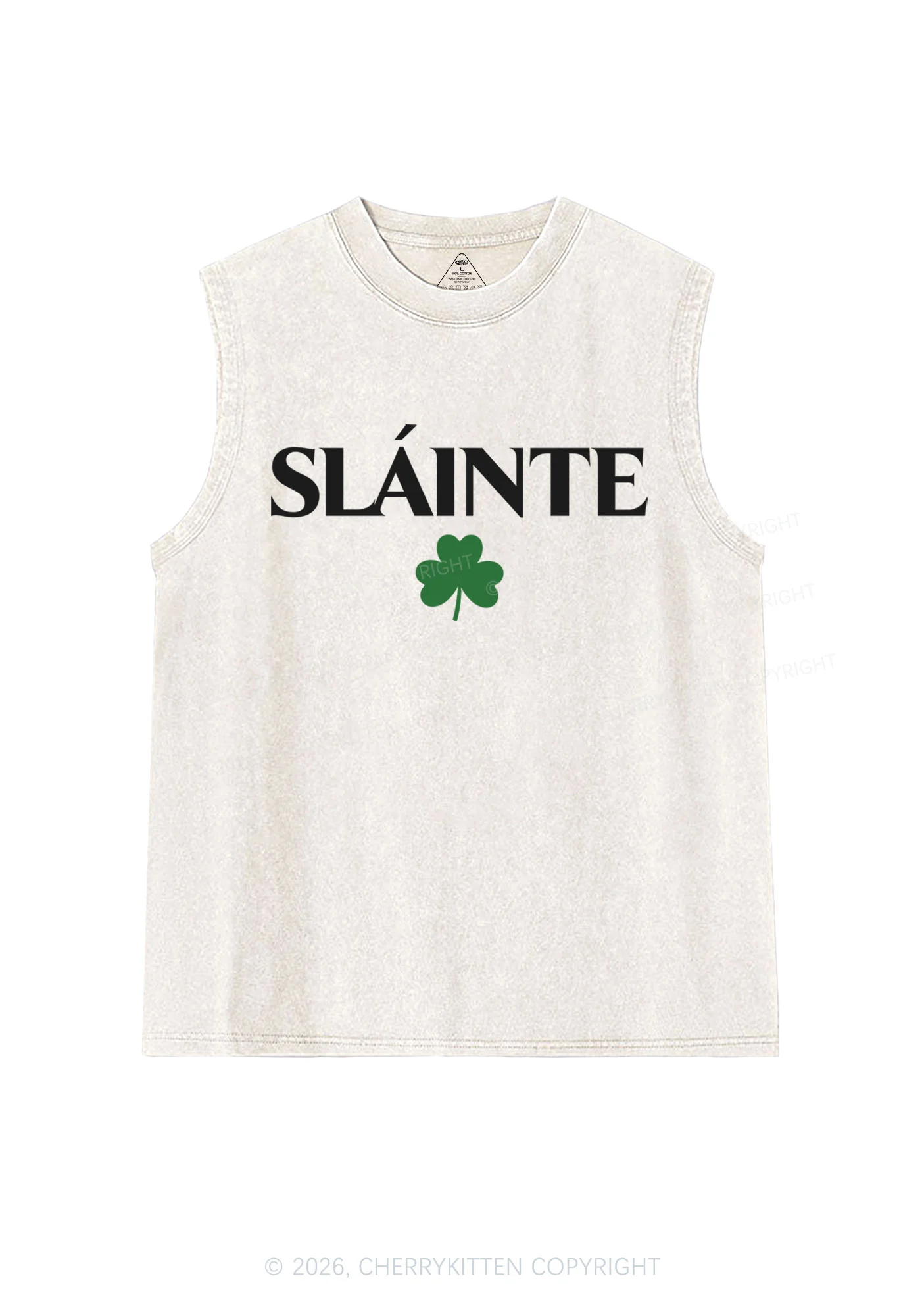 Slainte St Patricks Y2K Washed Tank Cherrykitten - Image 4