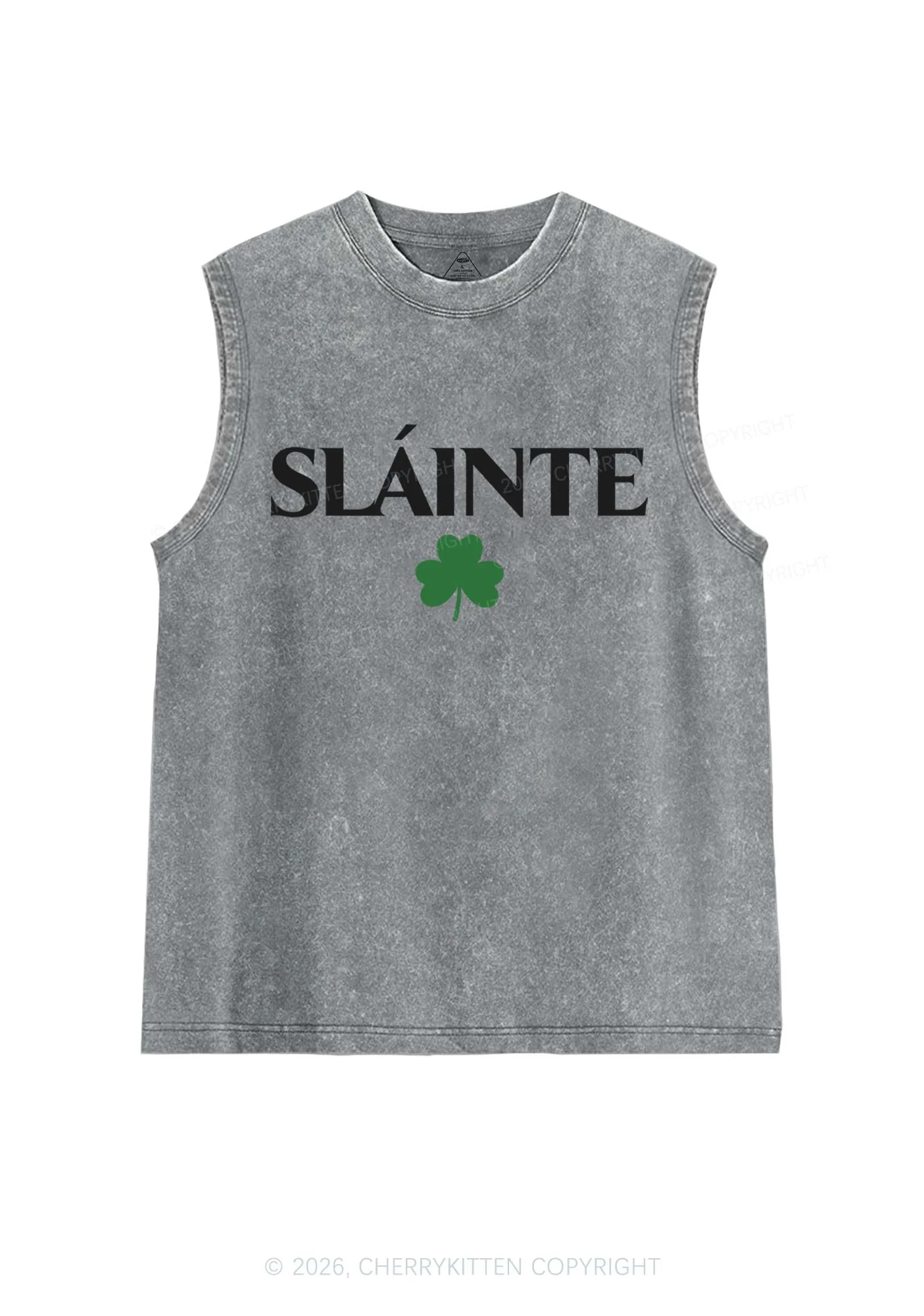 Slainte St Patricks Y2K Washed Tank Cherrykitten - Image 6