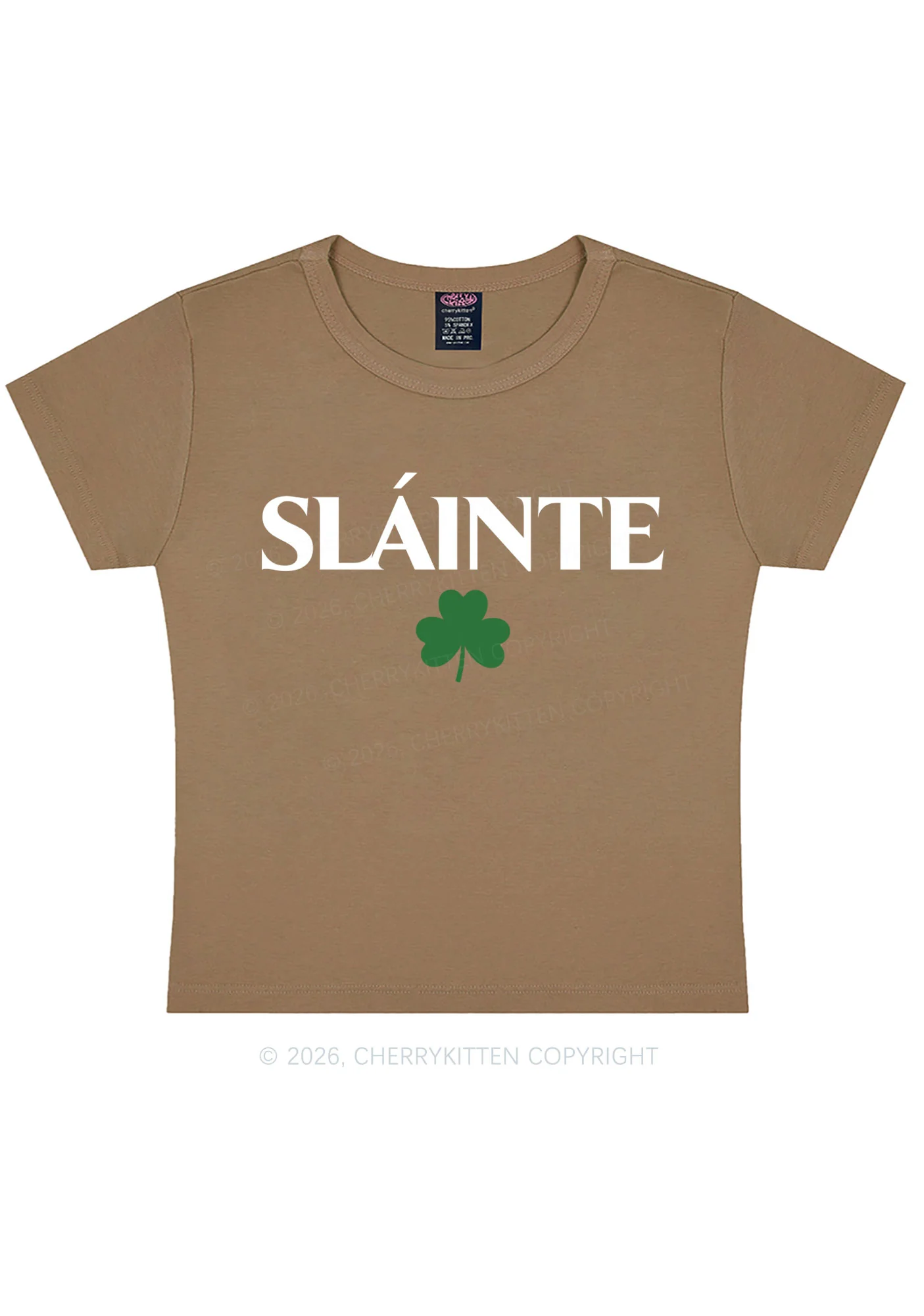Slainte St Patricks Y2K Baby Tee Cherrykitten - Image 11