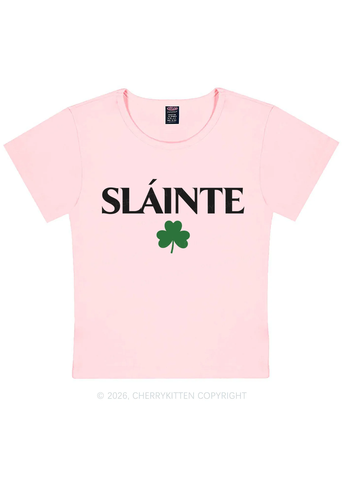 Slainte St Patricks Y2K Baby Tee Cherrykitten - Image 12