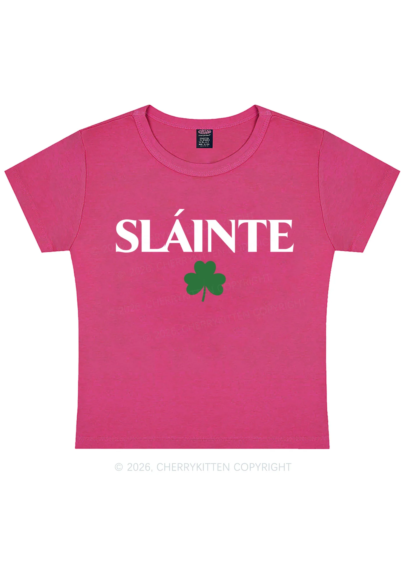 Slainte St Patricks Y2K Baby Tee Cherrykitten - Image 7