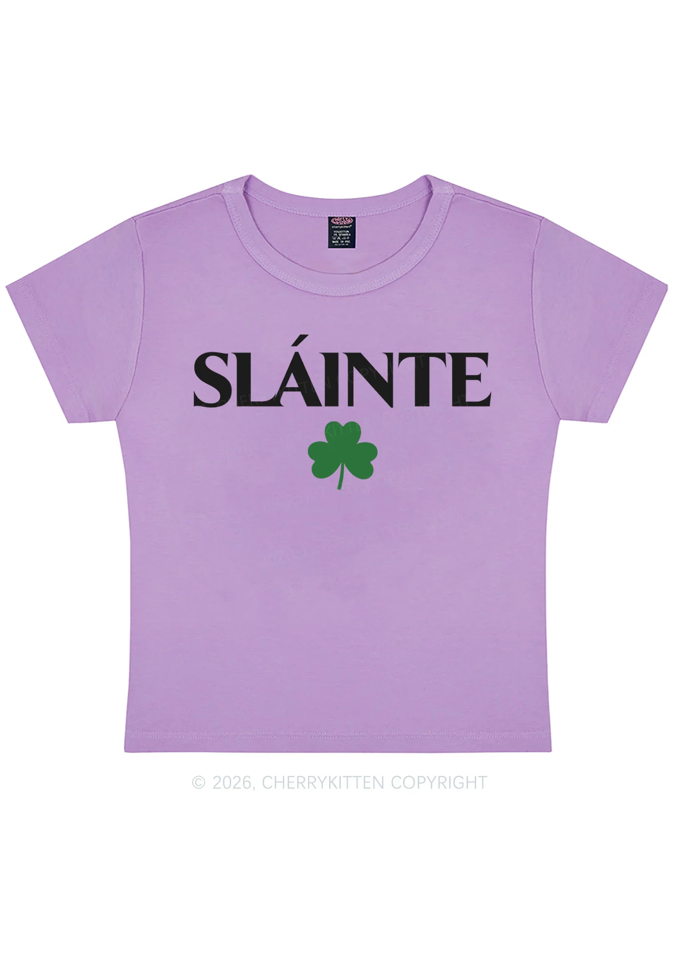 Slainte St Patricks Y2K Baby Tee Cherrykitten - Image 8