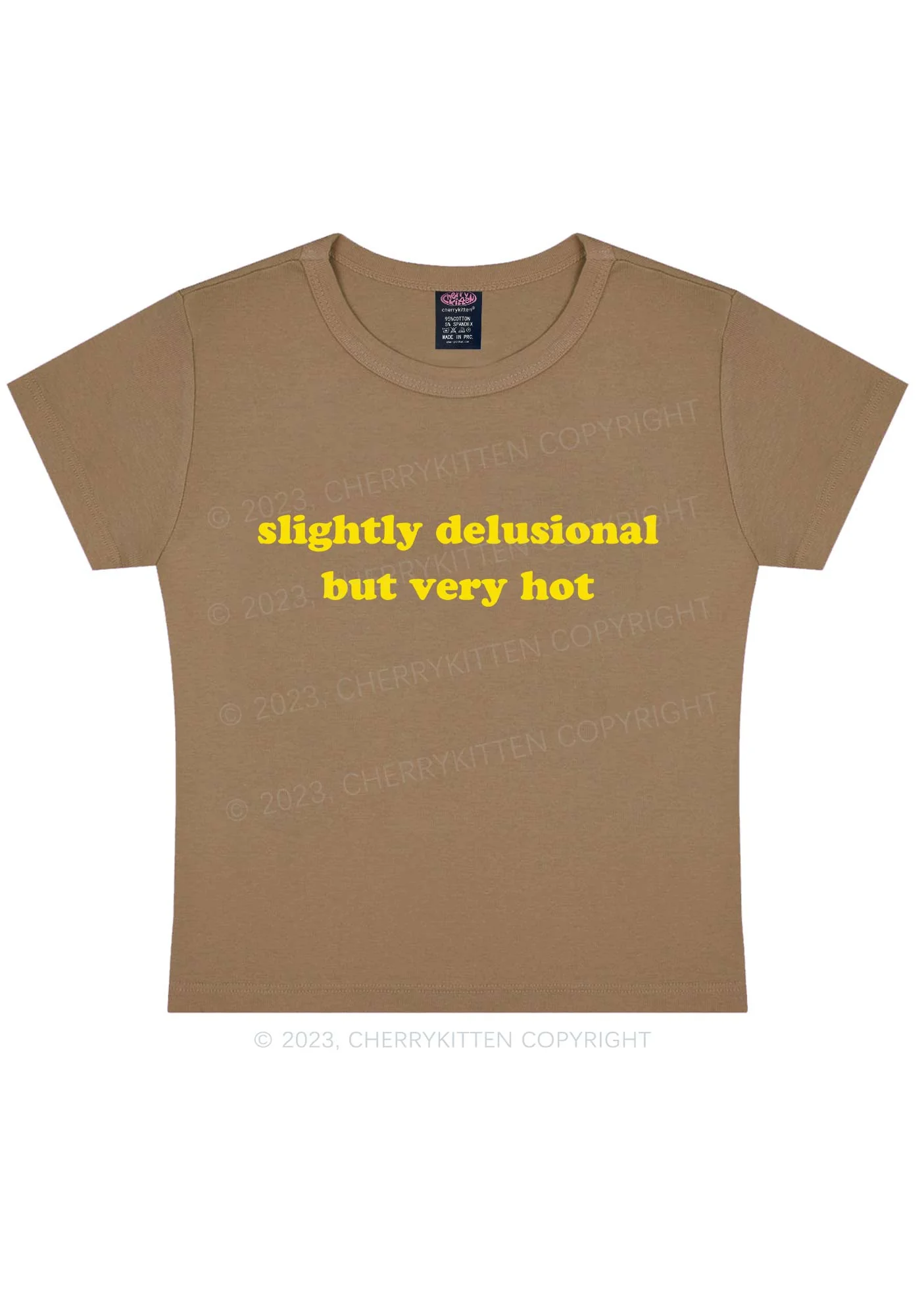 Slightly Delusional But Very Hot Y2K Baby Tee - Image 11