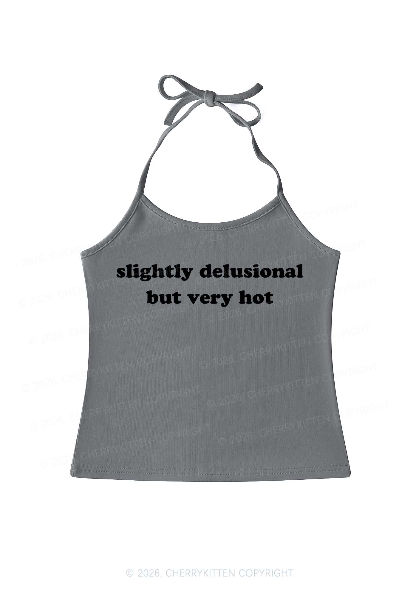 Slightly Delusional But Very Hot Y2K Halter Neck Cami Cherrykitten - Image 10