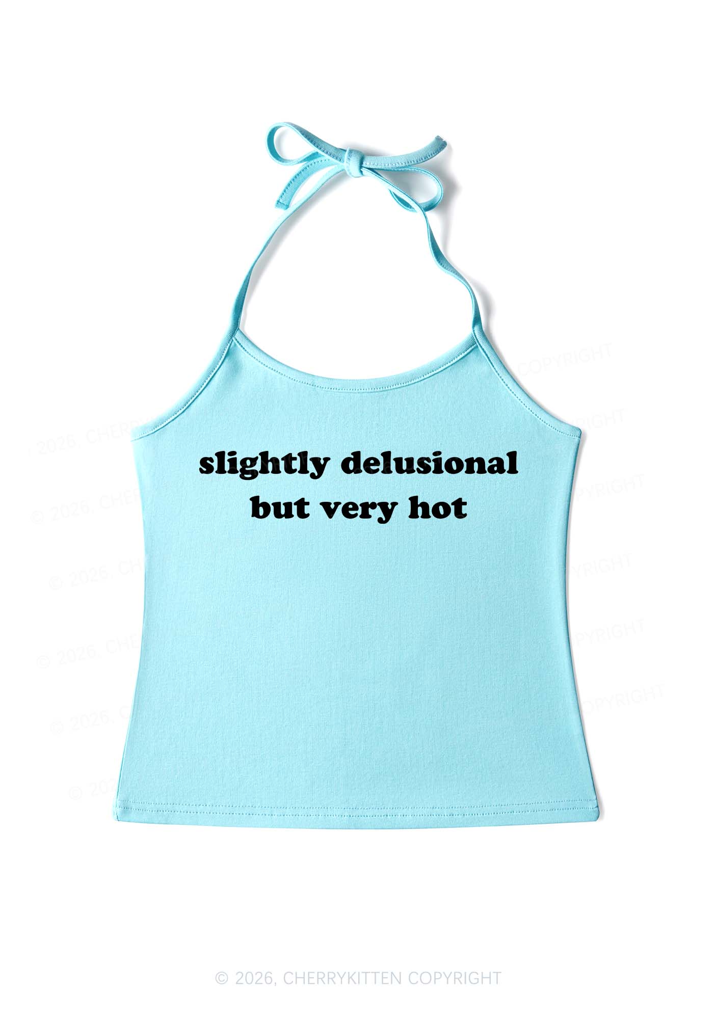 Slightly Delusional But Very Hot Y2K Halter Neck Cami Cherrykitten - Image 9